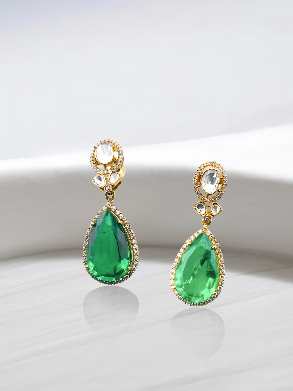 Emerald Nature Charm Earrings