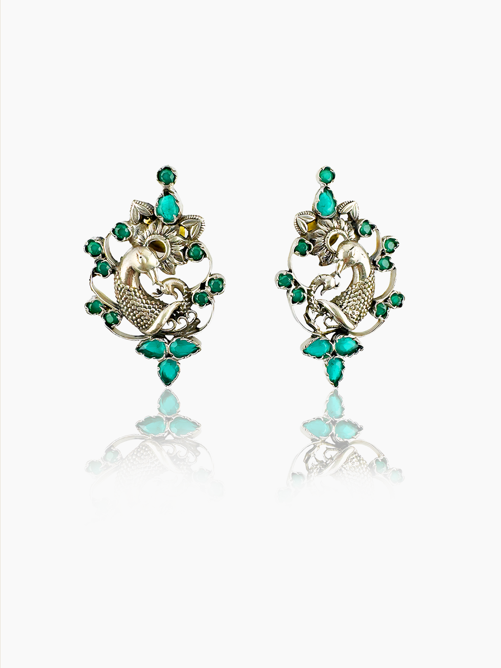 Emerald Plume Studs