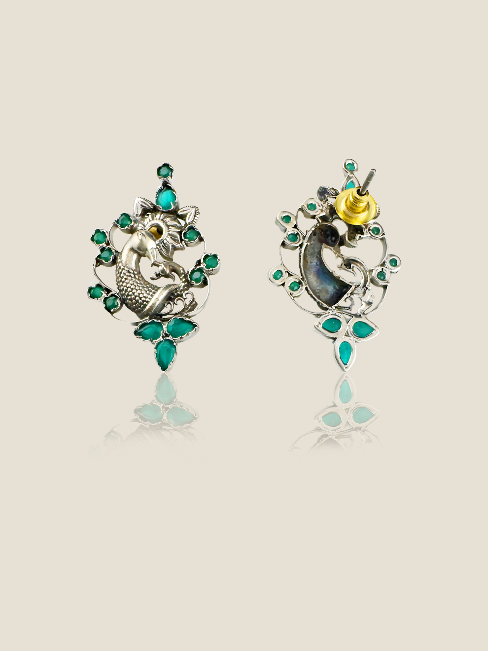 Emerald Plume Studs