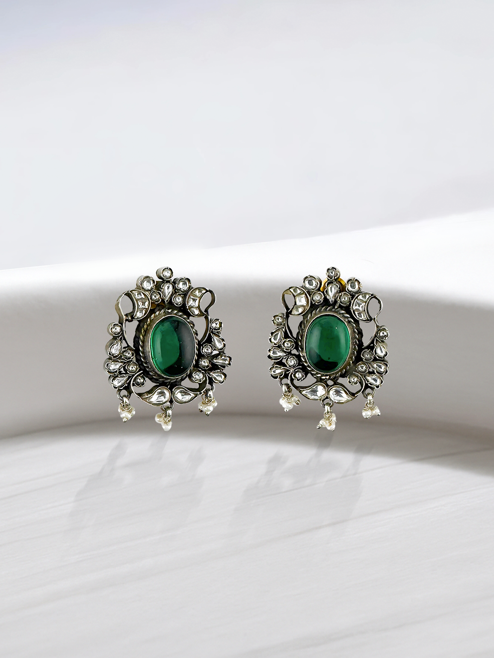 Halo Emerald Studs