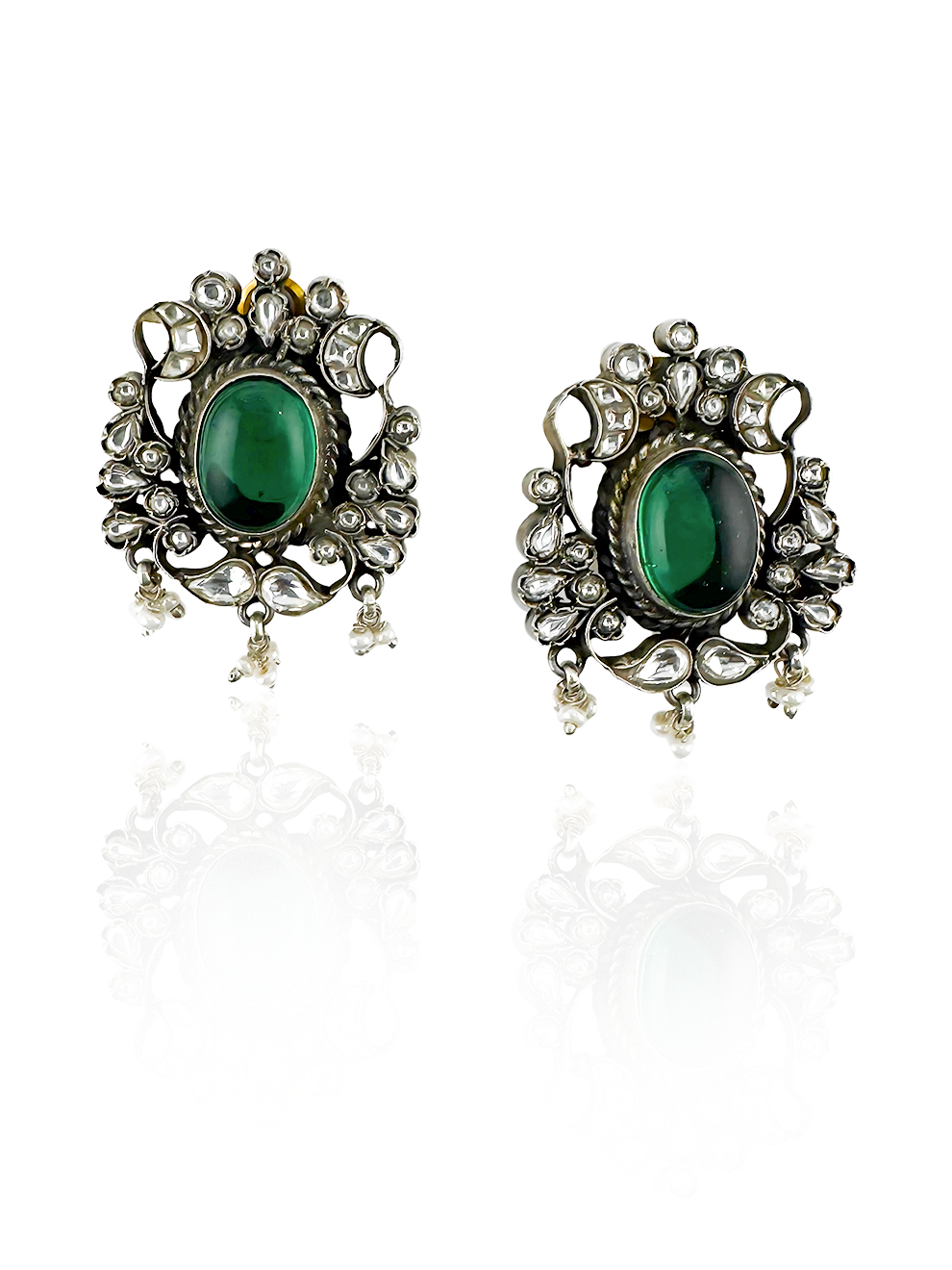 Halo Emerald Studs