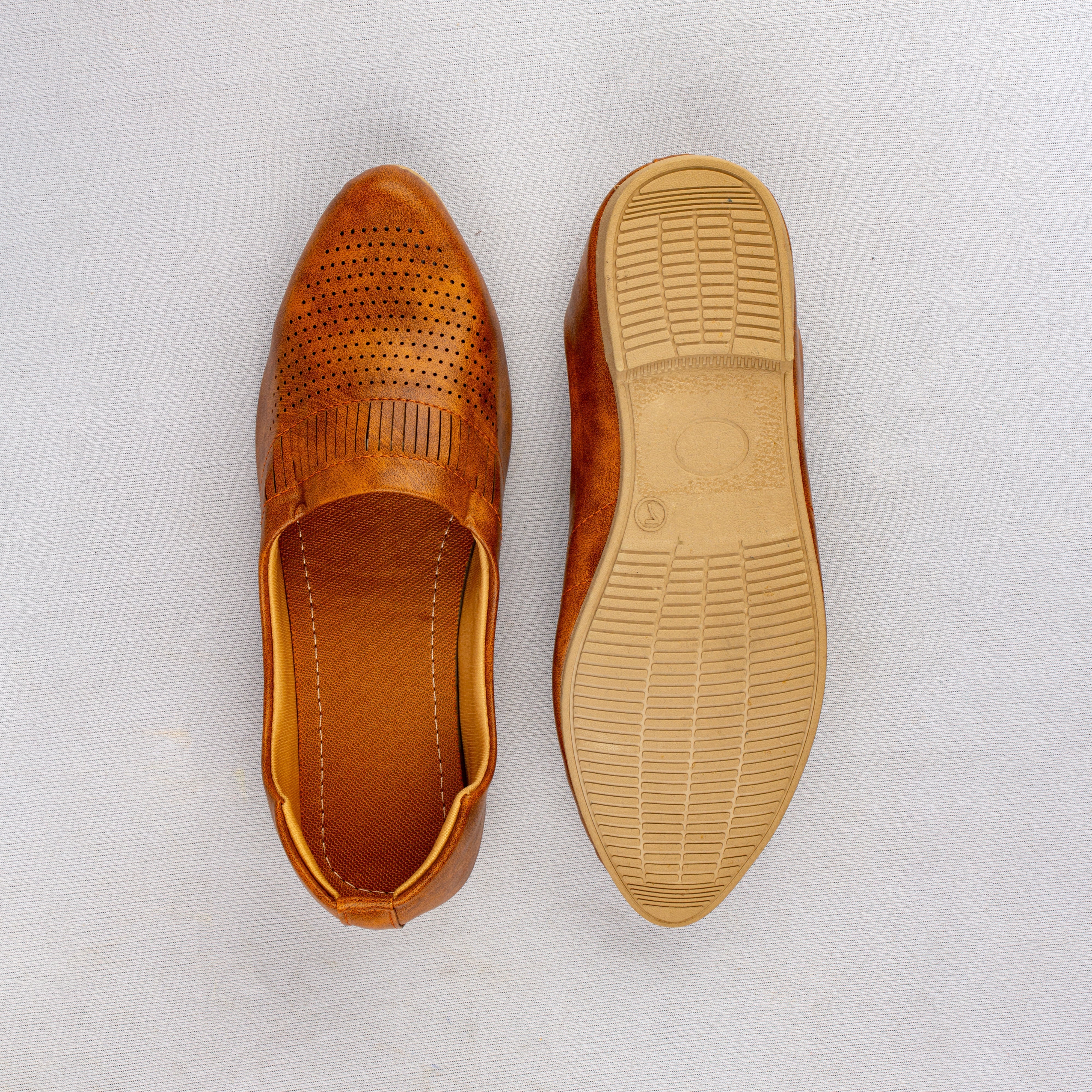 Dark Brown Almond Leather Mojari