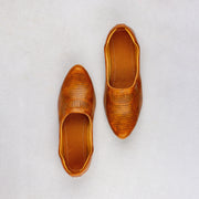 Dark Brown Almond Leather Mojari