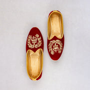Red Velvet Almond Shape Jutti