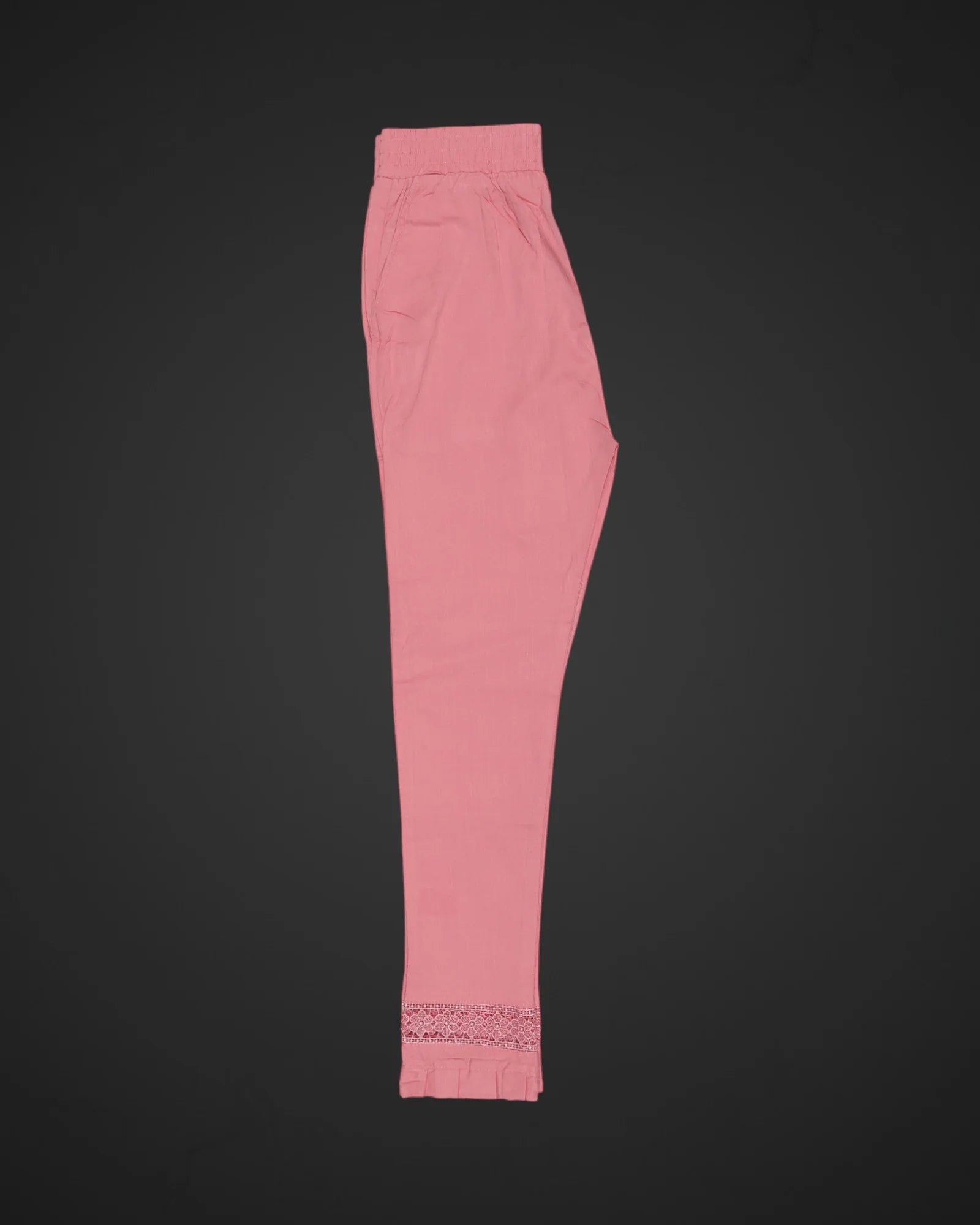 Baby Pink Cotton Straight Pants
