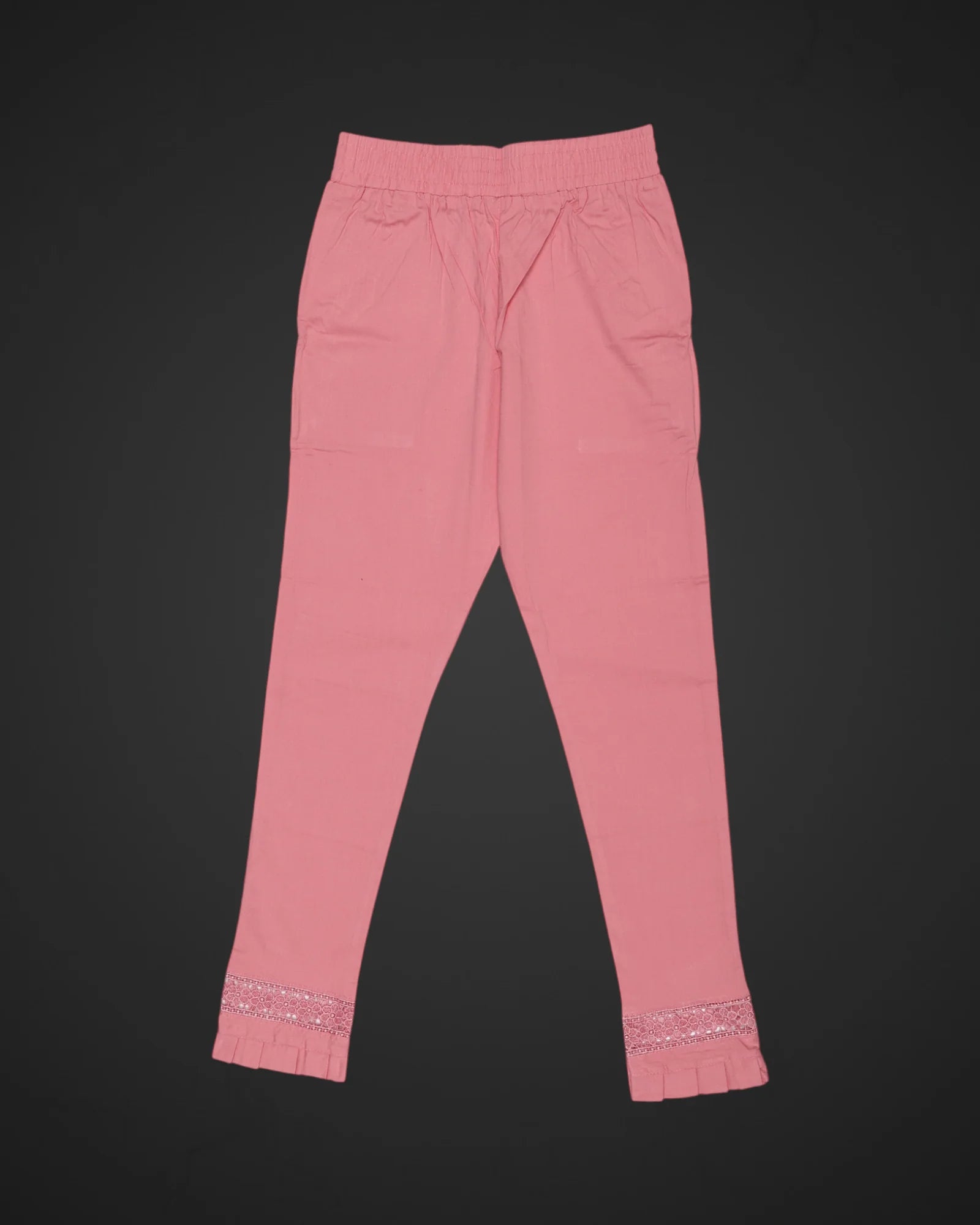 Baby Pink Cotton Straight Pants