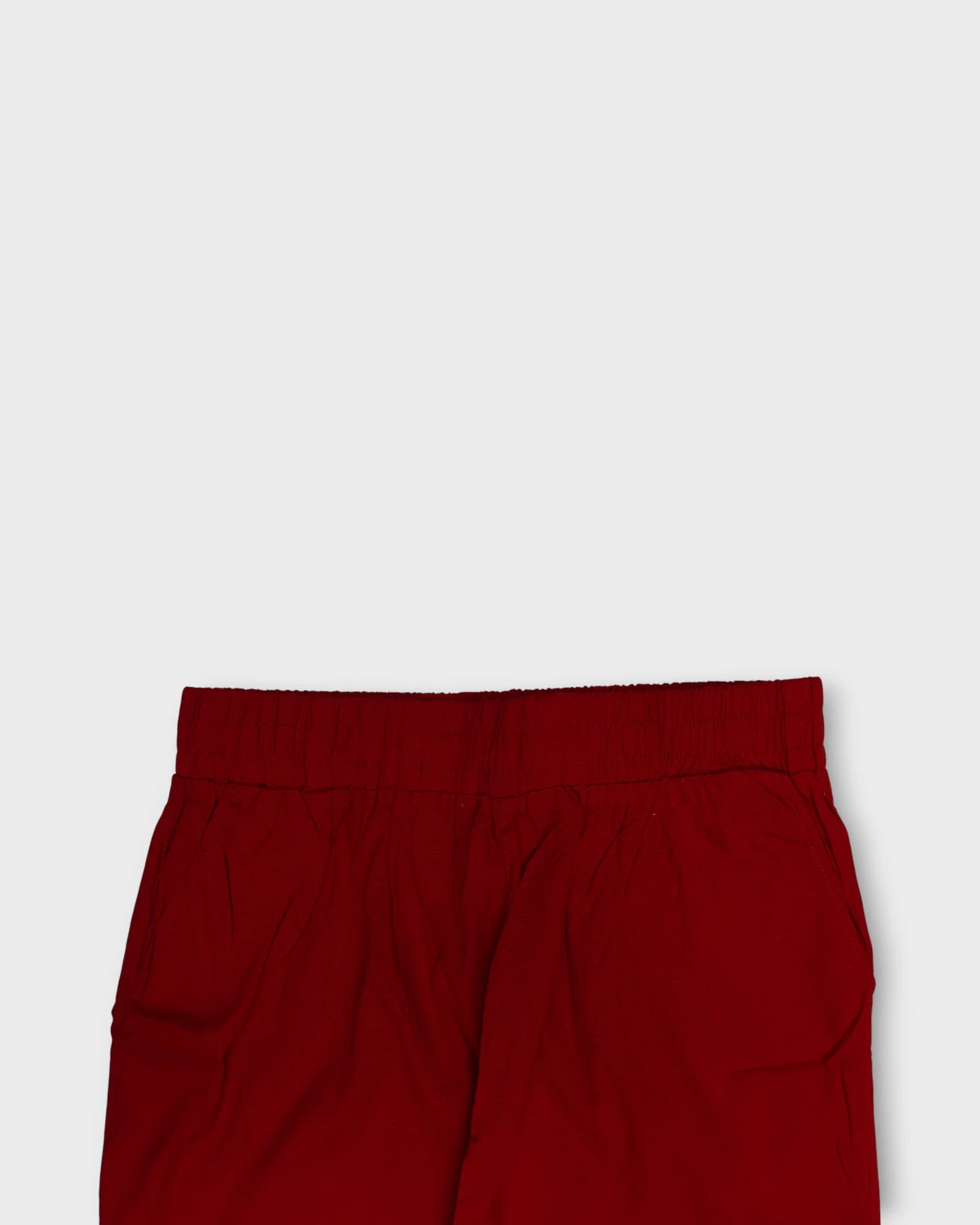 Red Cotton Ankle Length Comfortable Pants