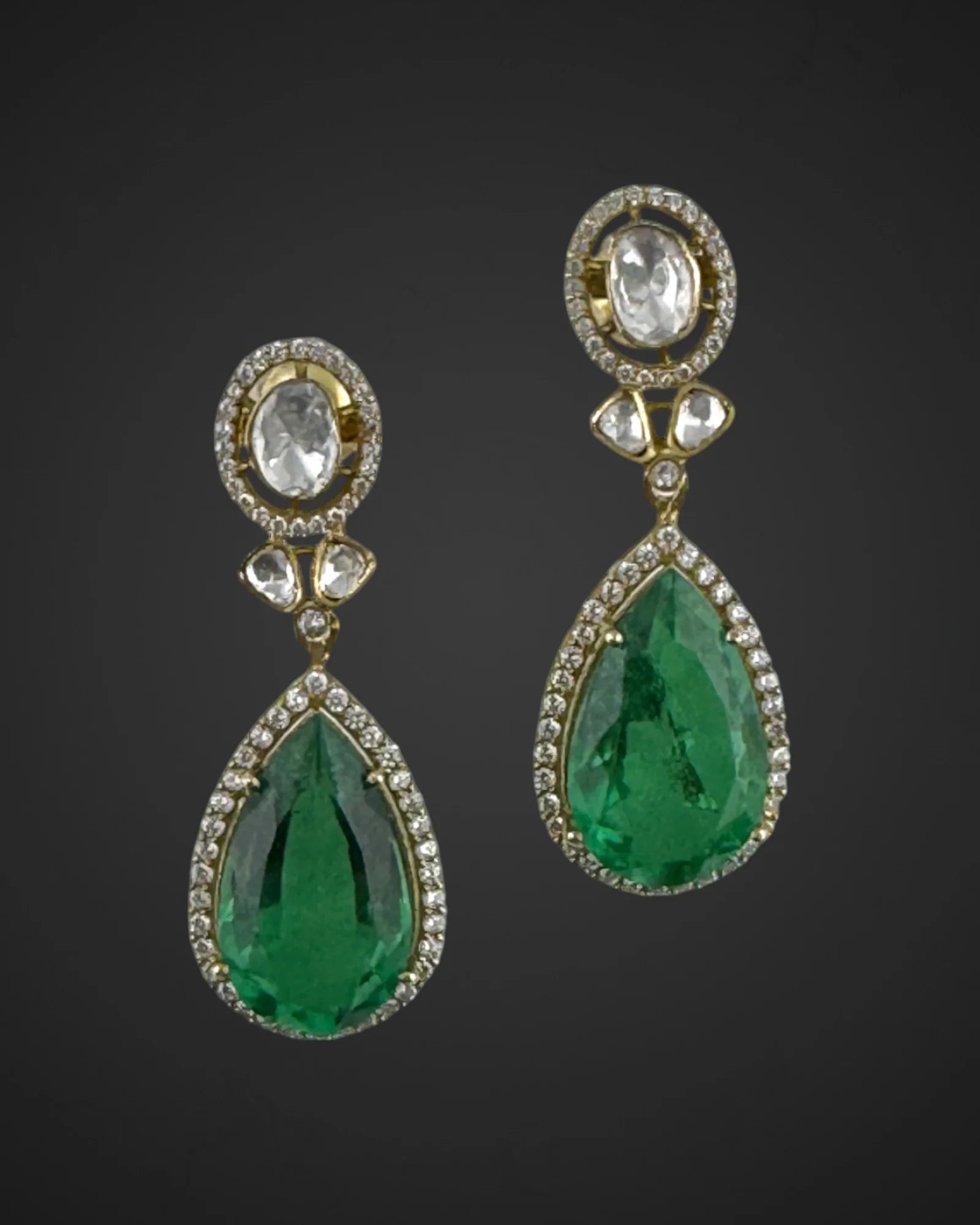 Emerald Nature Charm Earrings