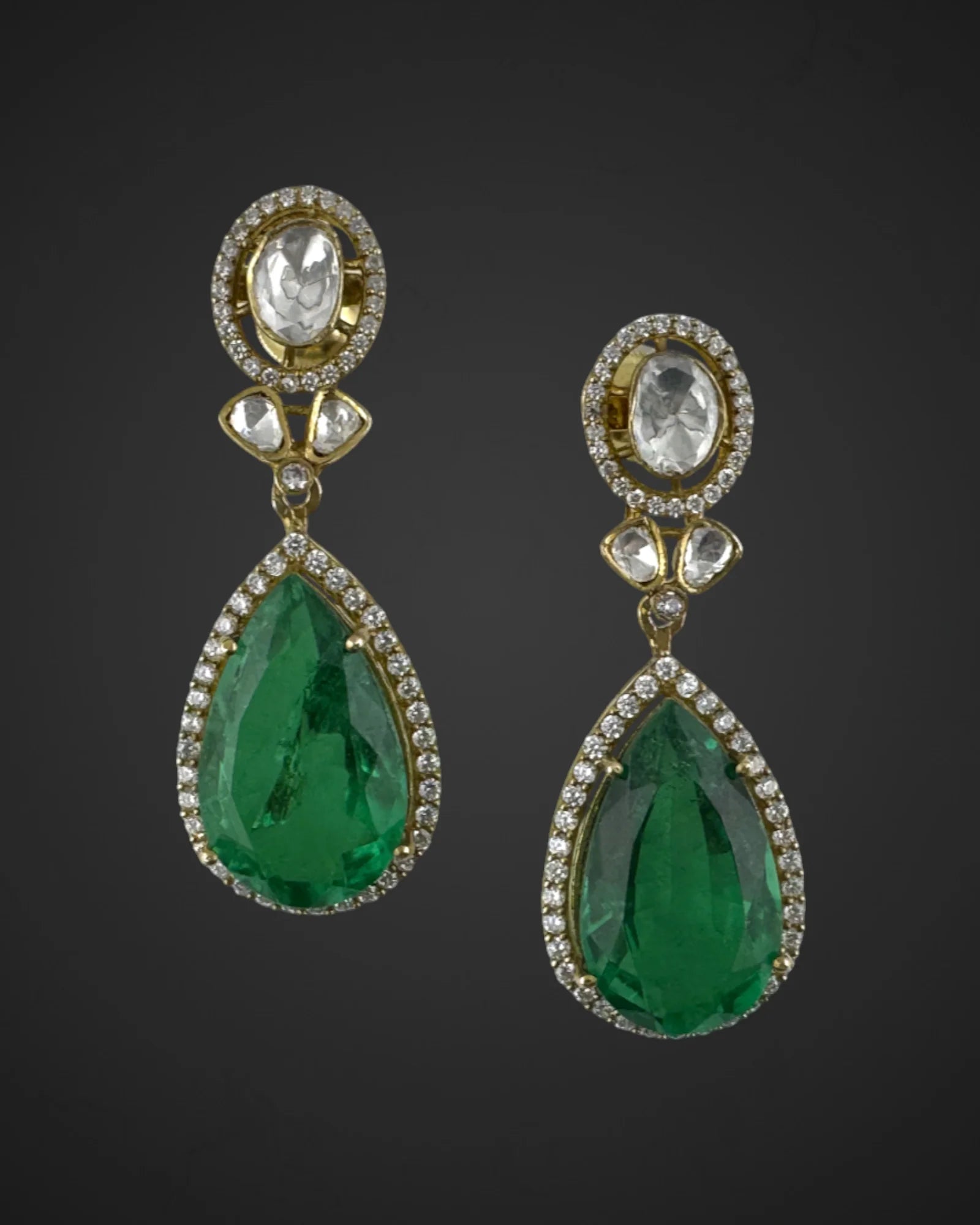 Emerald Nature Charm Earrings