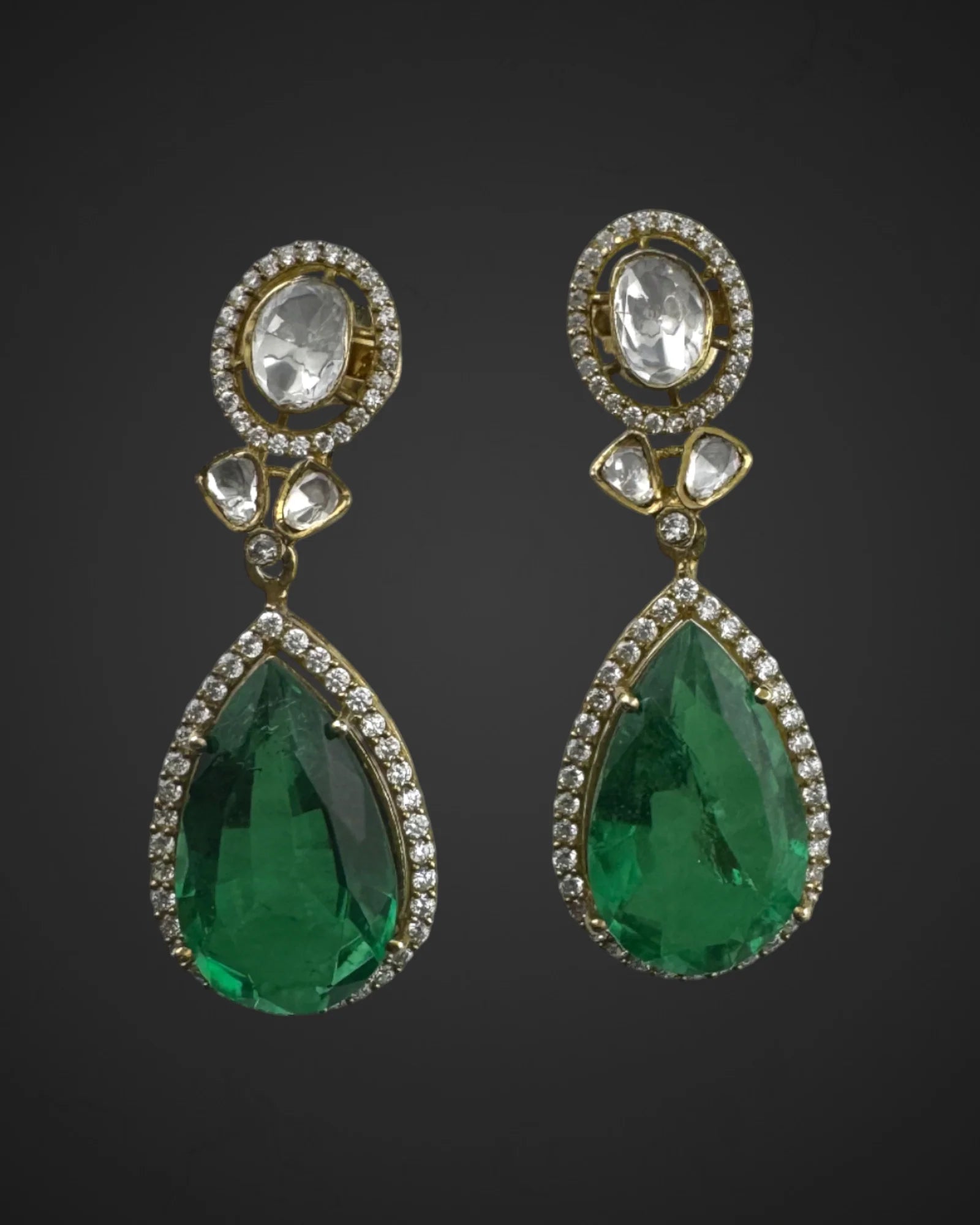 Emerald Nature Charm Earrings