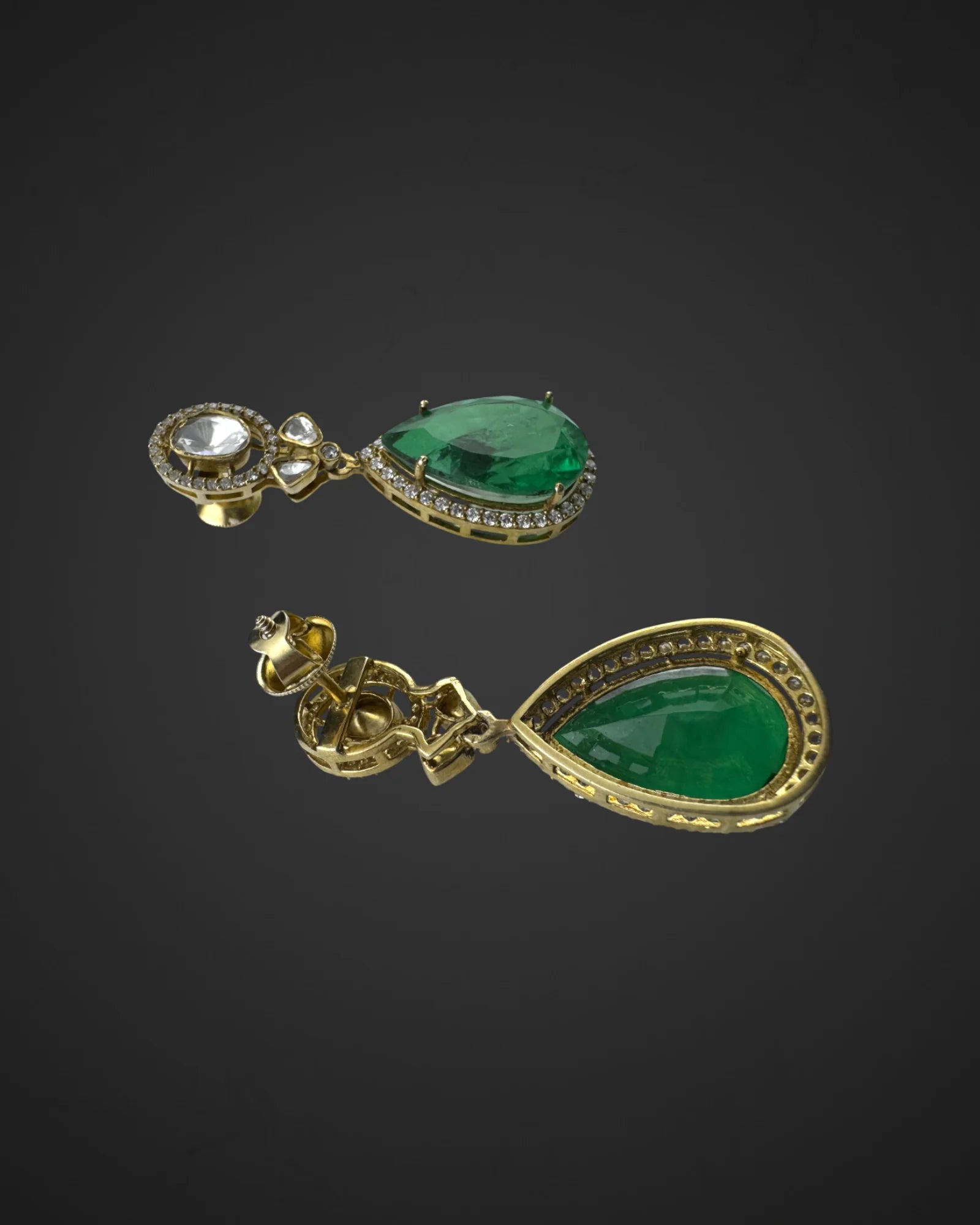 Emerald Nature Charm Earrings