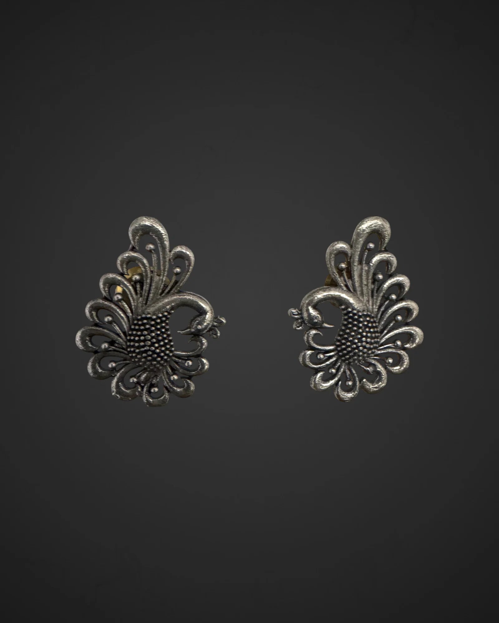 Dancing Peacock Studs