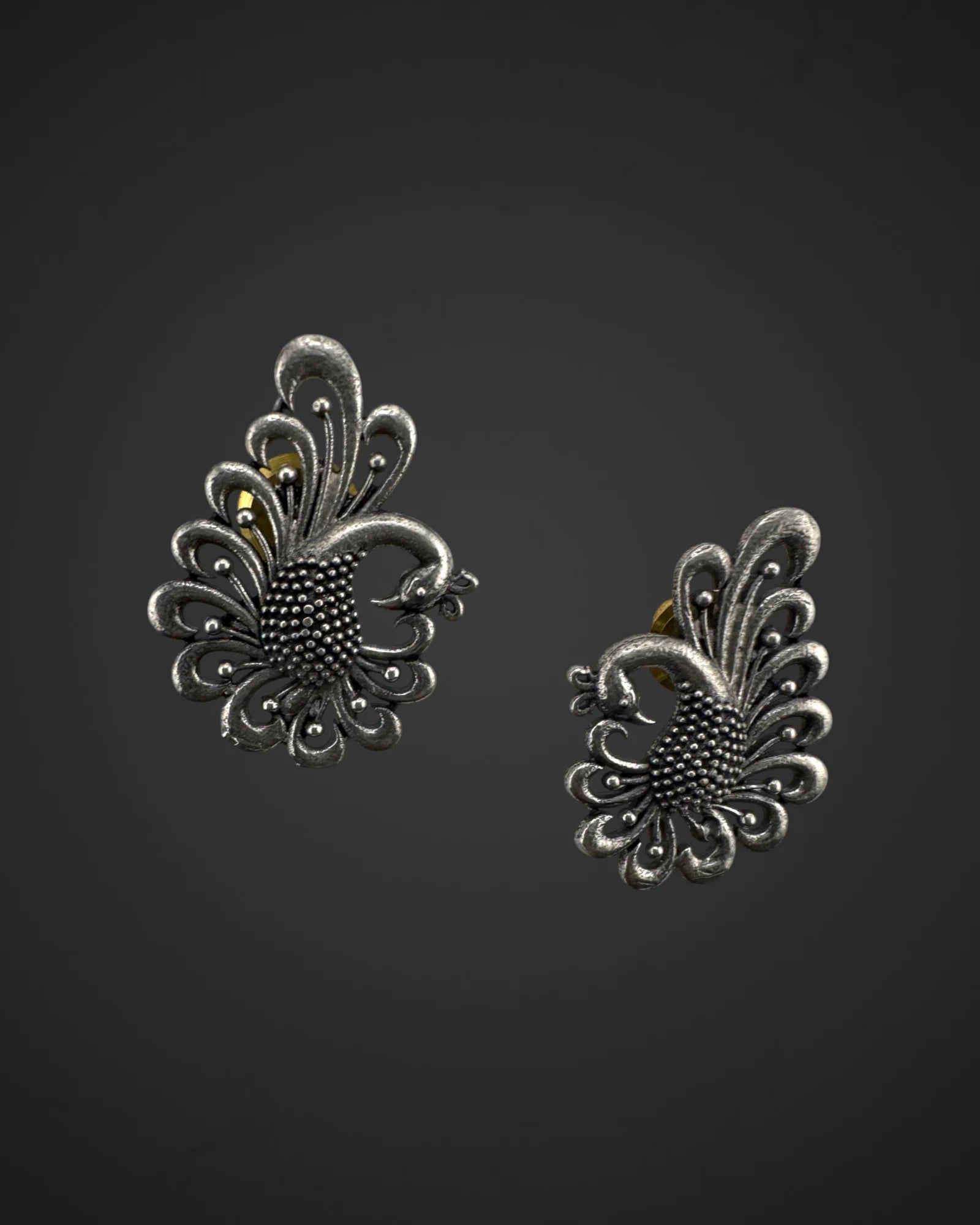 Dancing Peacock Studs