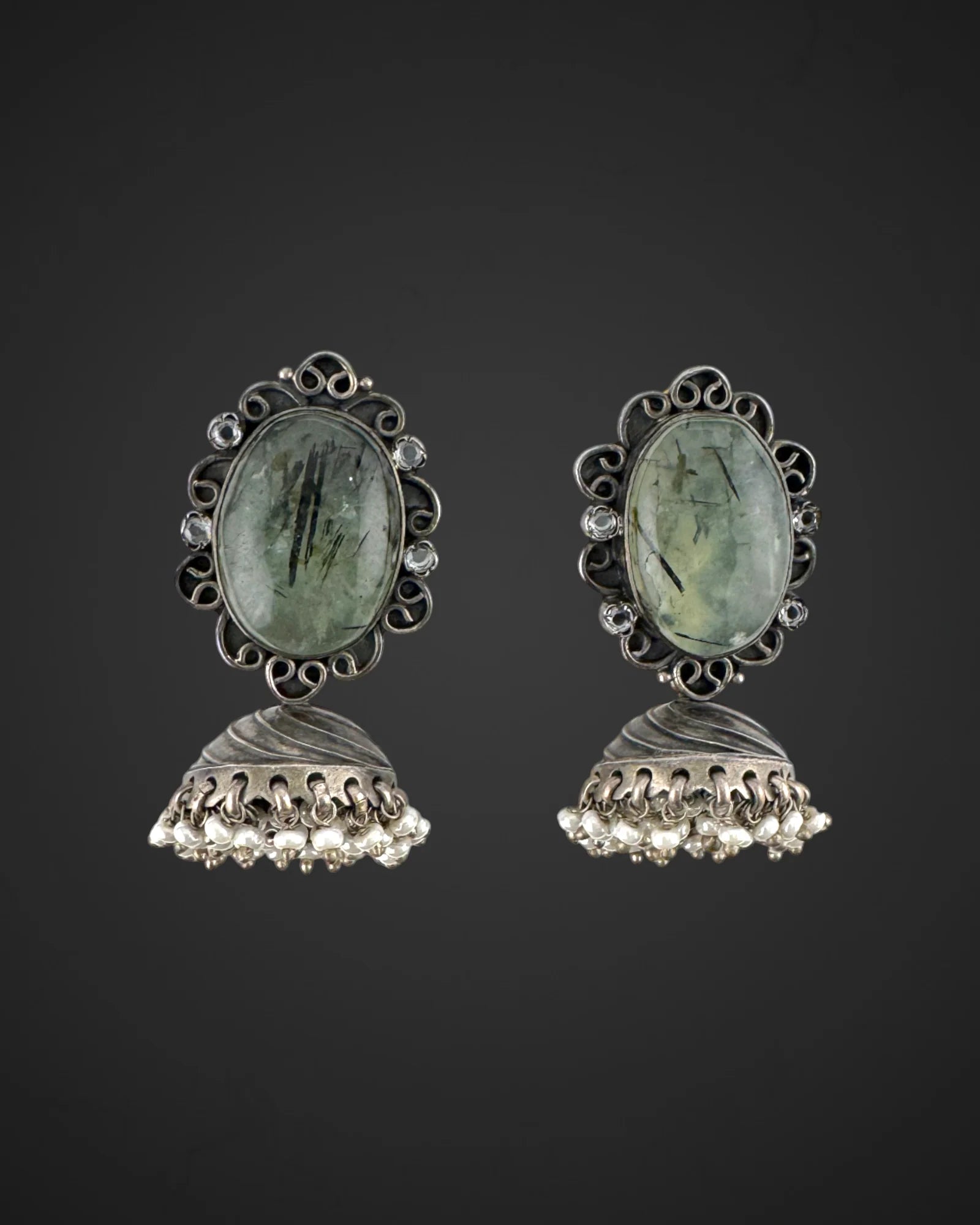 Jade Whispers Jhumkas