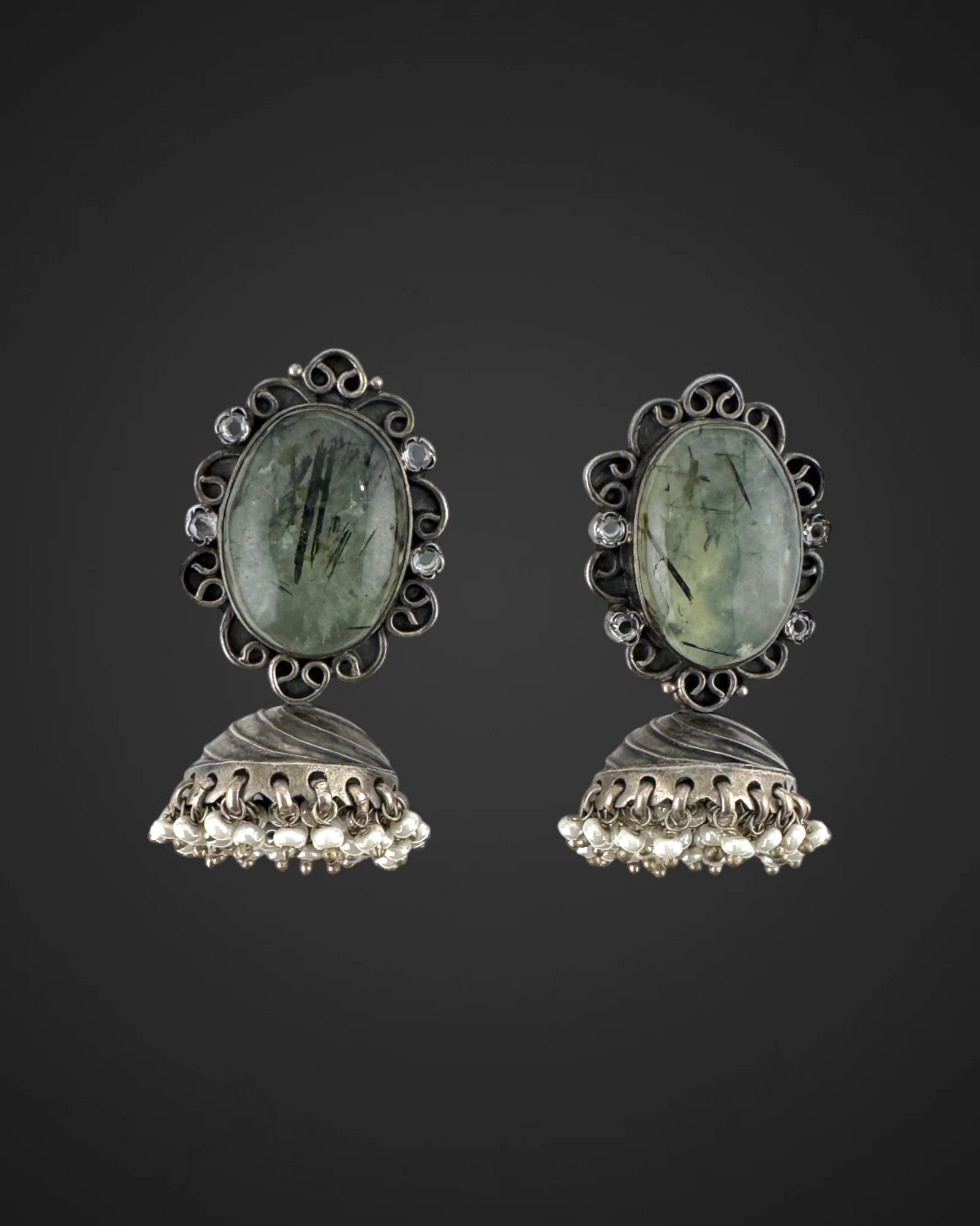 Jade Whispers Jhumkas