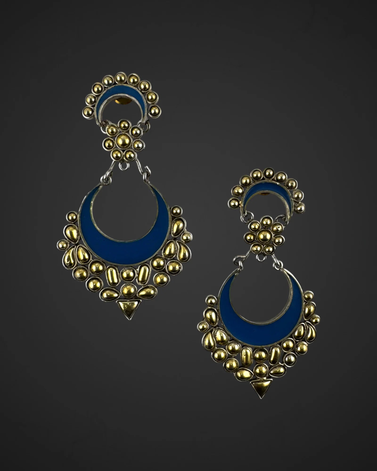Blue and Gold Harmony Chandbalis