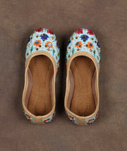 Sky Blue Heritage Textured Jutti