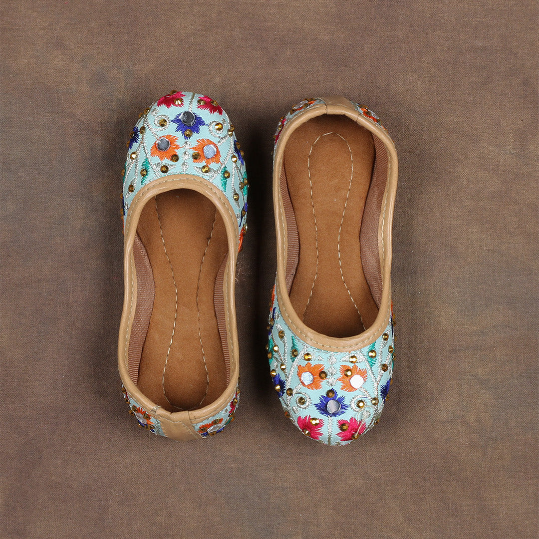 Sky Blue Heritage Textured Jutti
