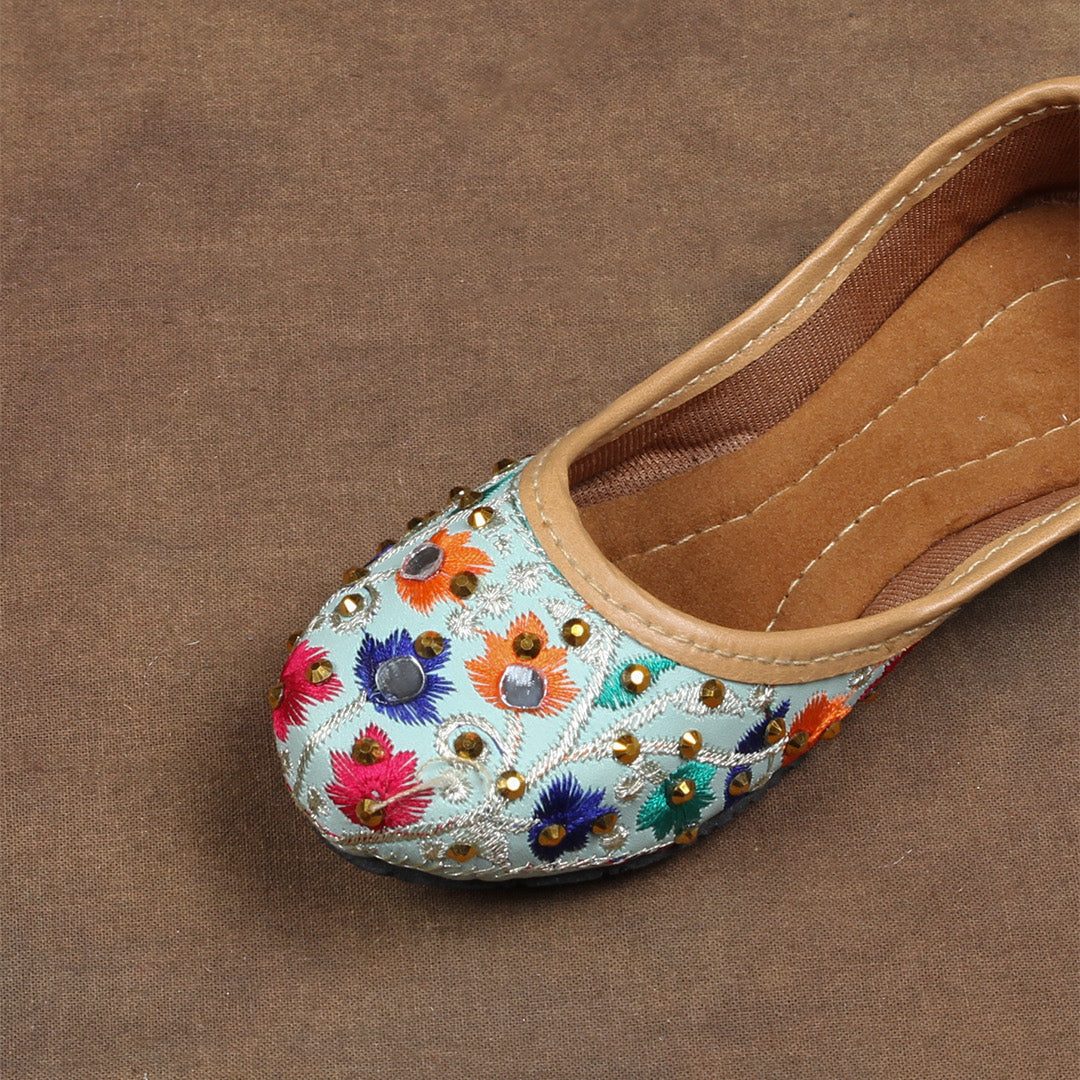 Sky Blue Heritage Textured Jutti