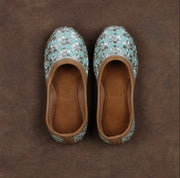 Sea Green Artisan Comfort Round Toe Jutti