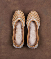 Textured Beige Comfortable Ethnic Jutti