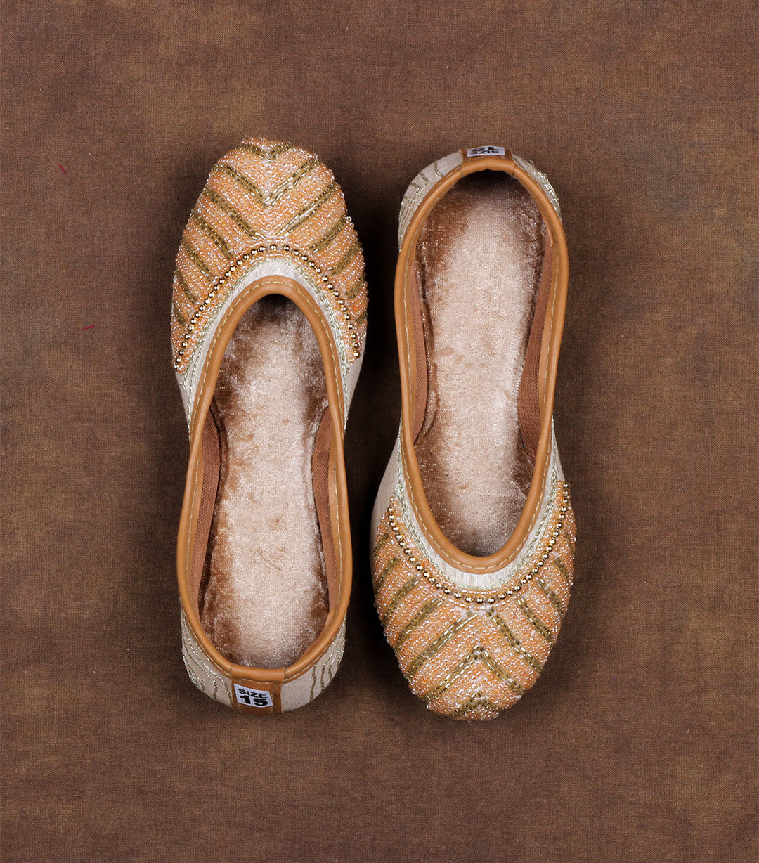 Textured Beige Comfortable Ethnic Jutti