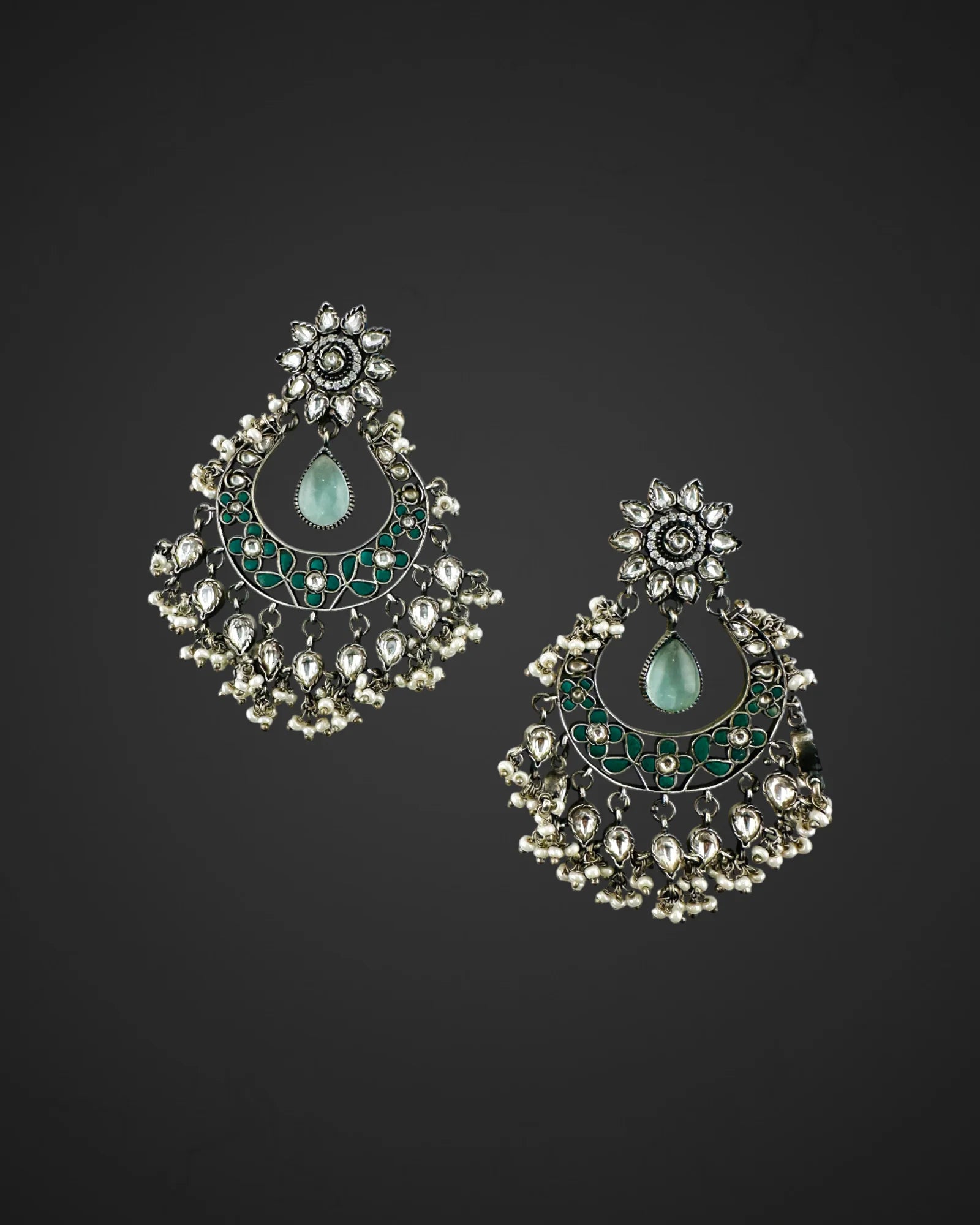 Teal Blossom Chandbalis
