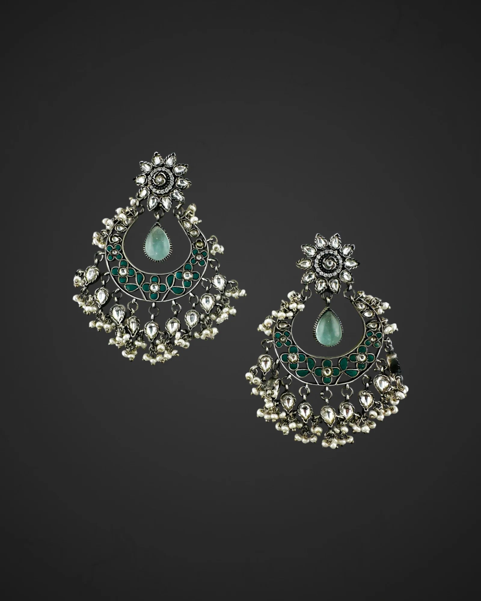 Teal Blossom Chandbalis
