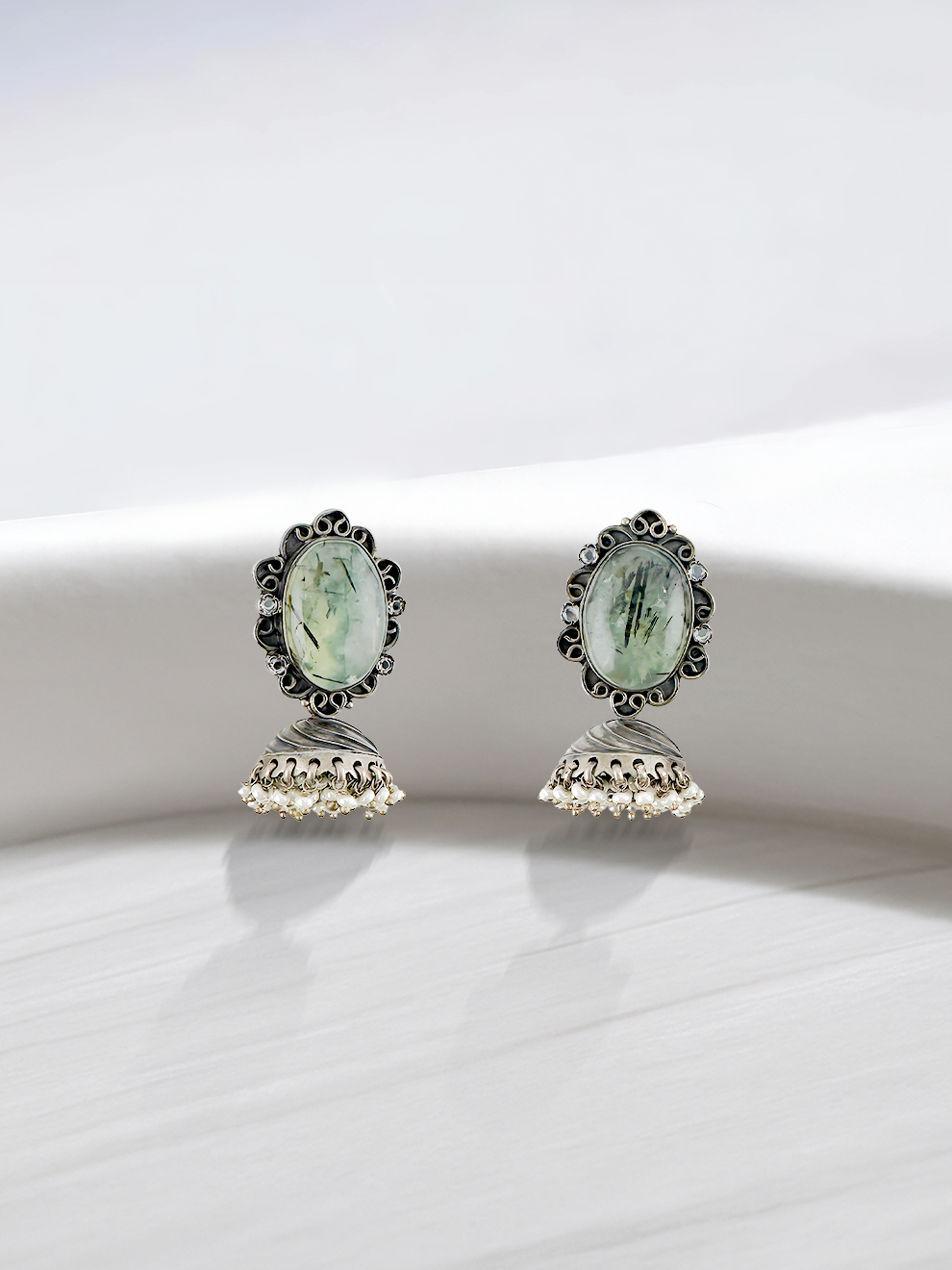 Jade Whispers Jhumkas