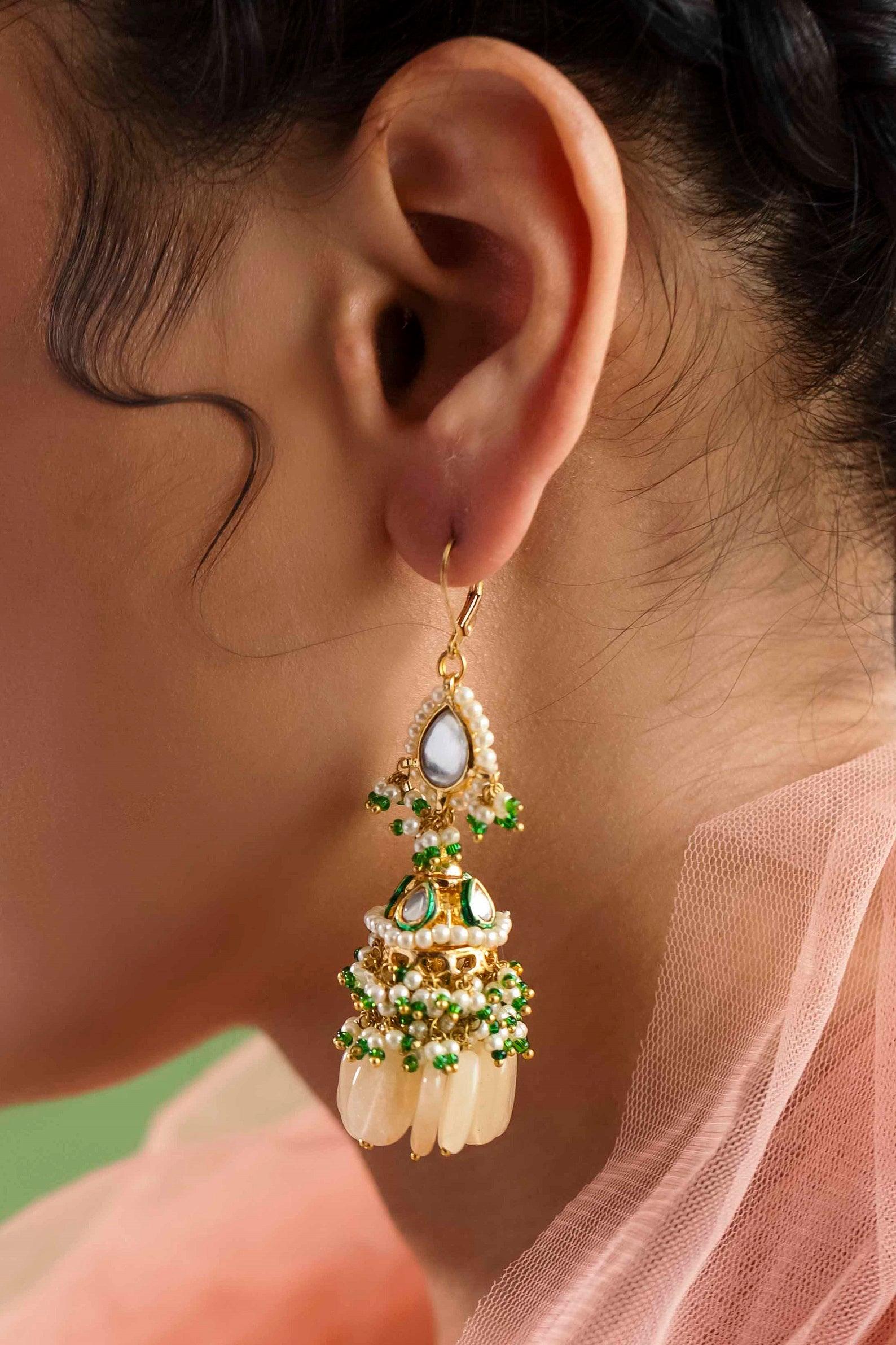 Petite Kundan Jhumki Earrings - Dyulokha