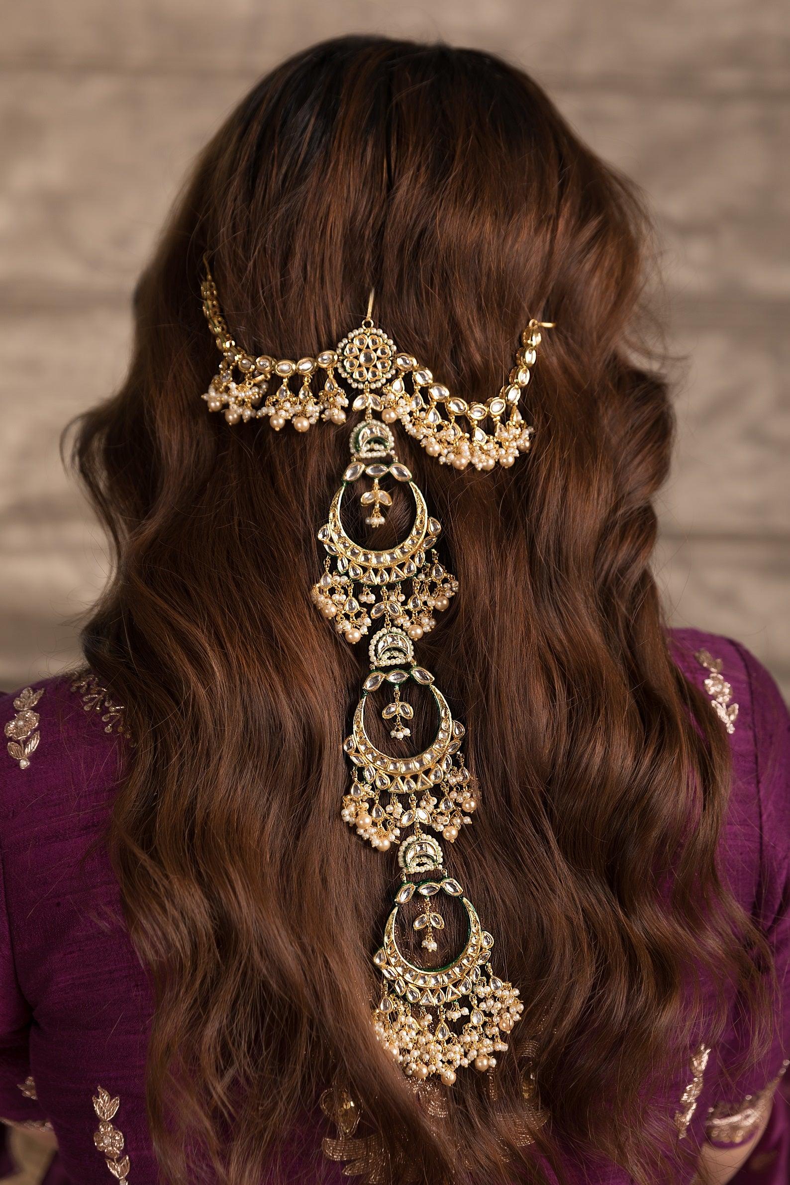 Golden White Blossom Braid Pin - Dyulokha