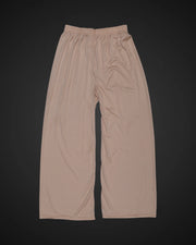 Beige Cotton Wide Leg Palazzos
