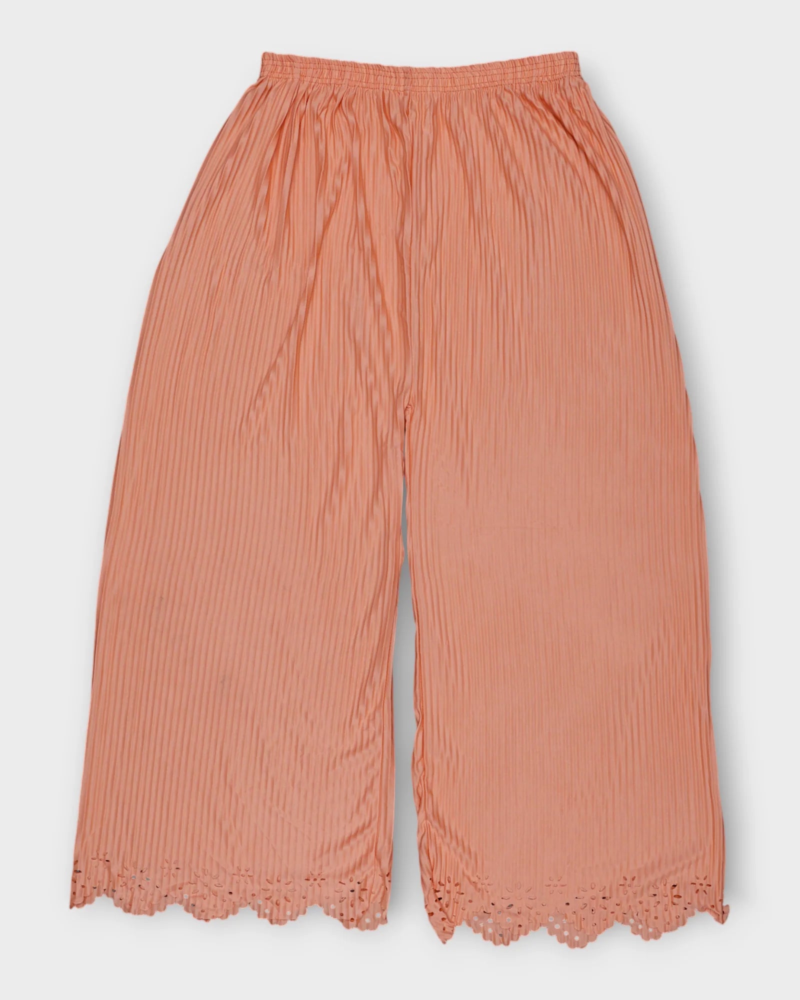 Peach Flower Print Cotton Palazzos