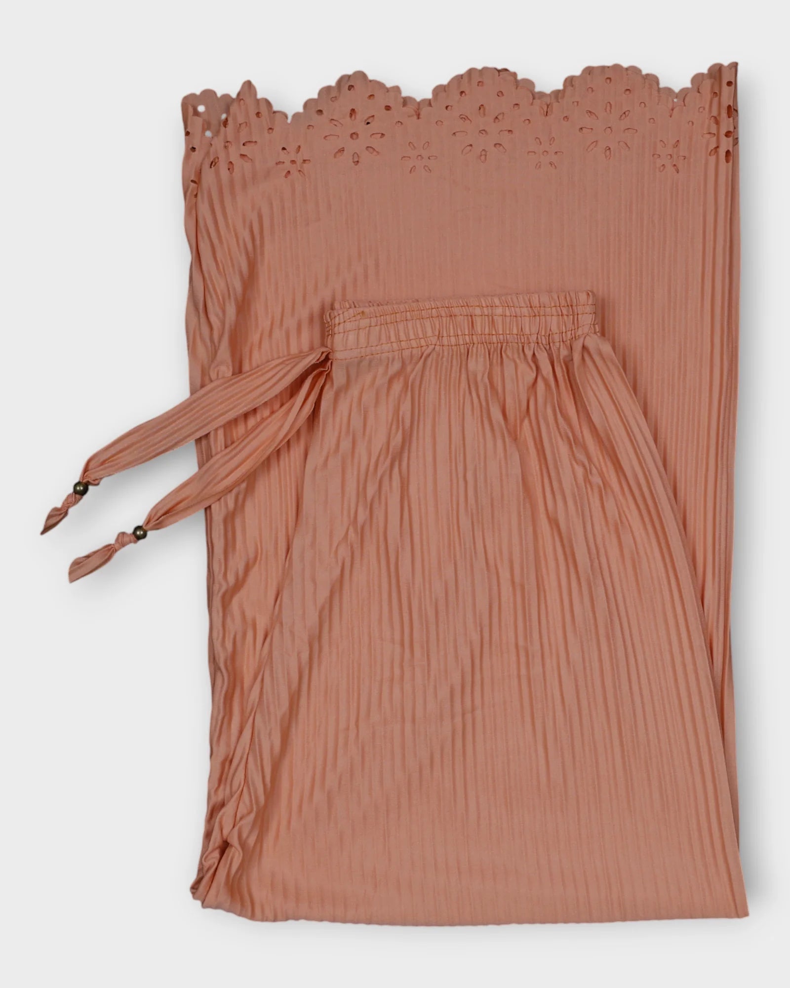 Peach Flower Print Cotton Palazzos