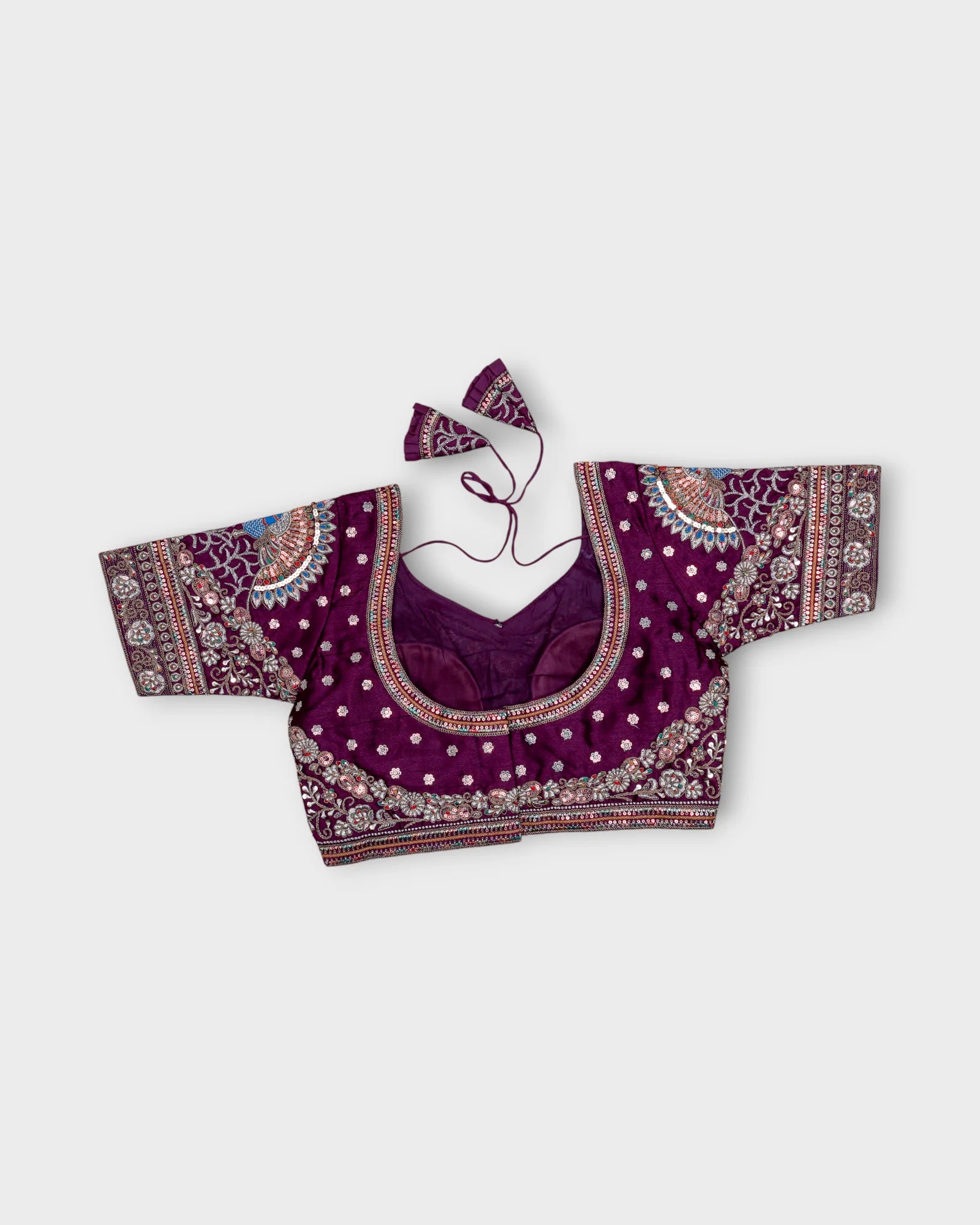 Silk V Neck Readymade Blouse