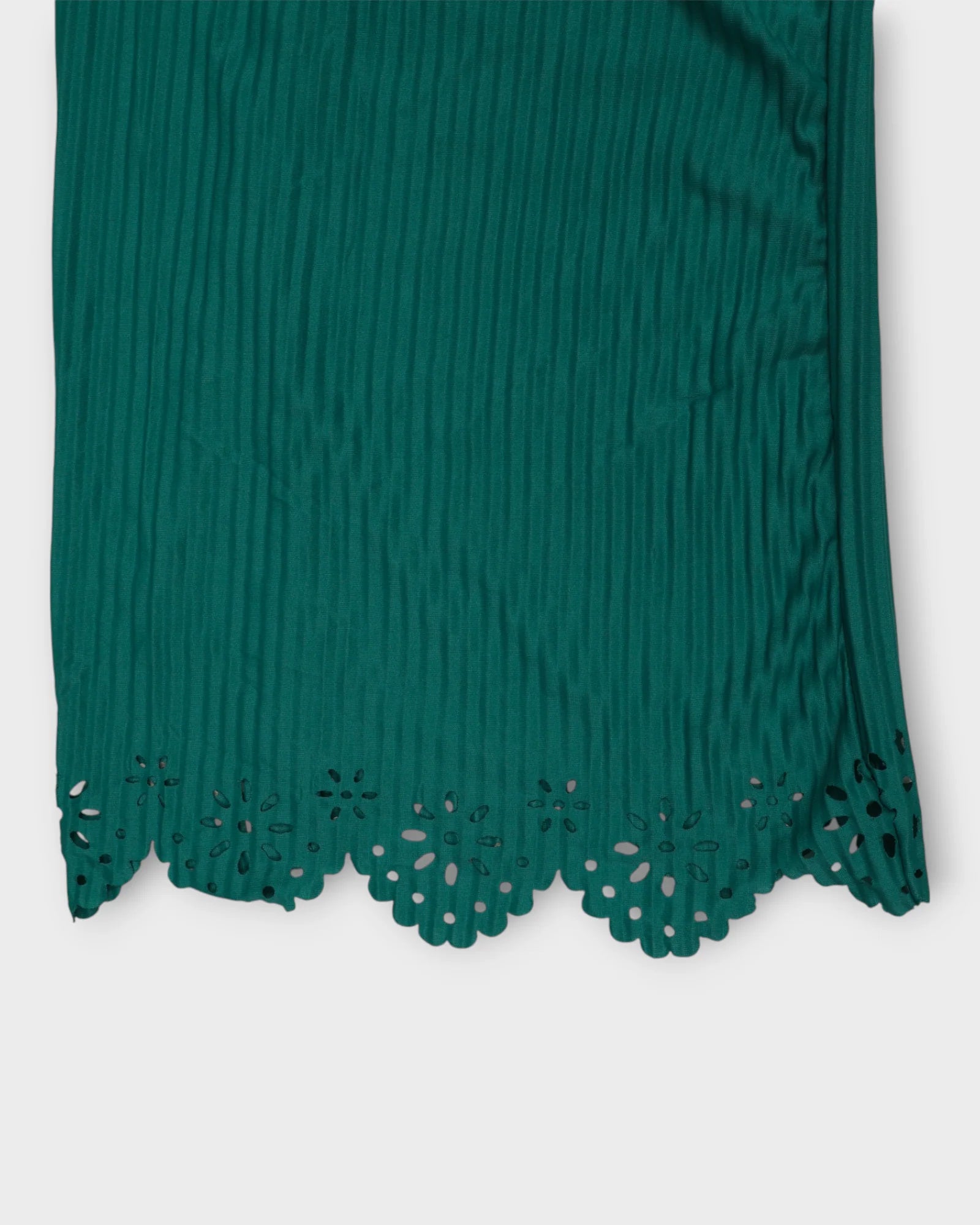 Green Floral Cutwork Cotton Palazzos