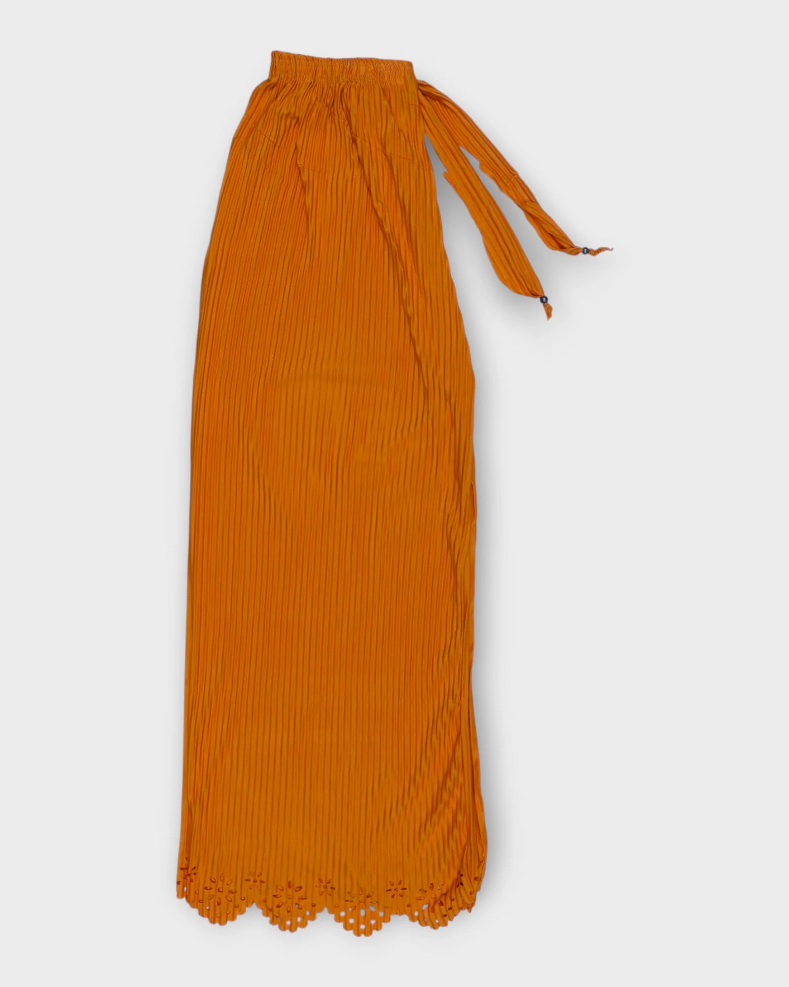 Mustard Yellow Cotton Palazzos with Floral Detail