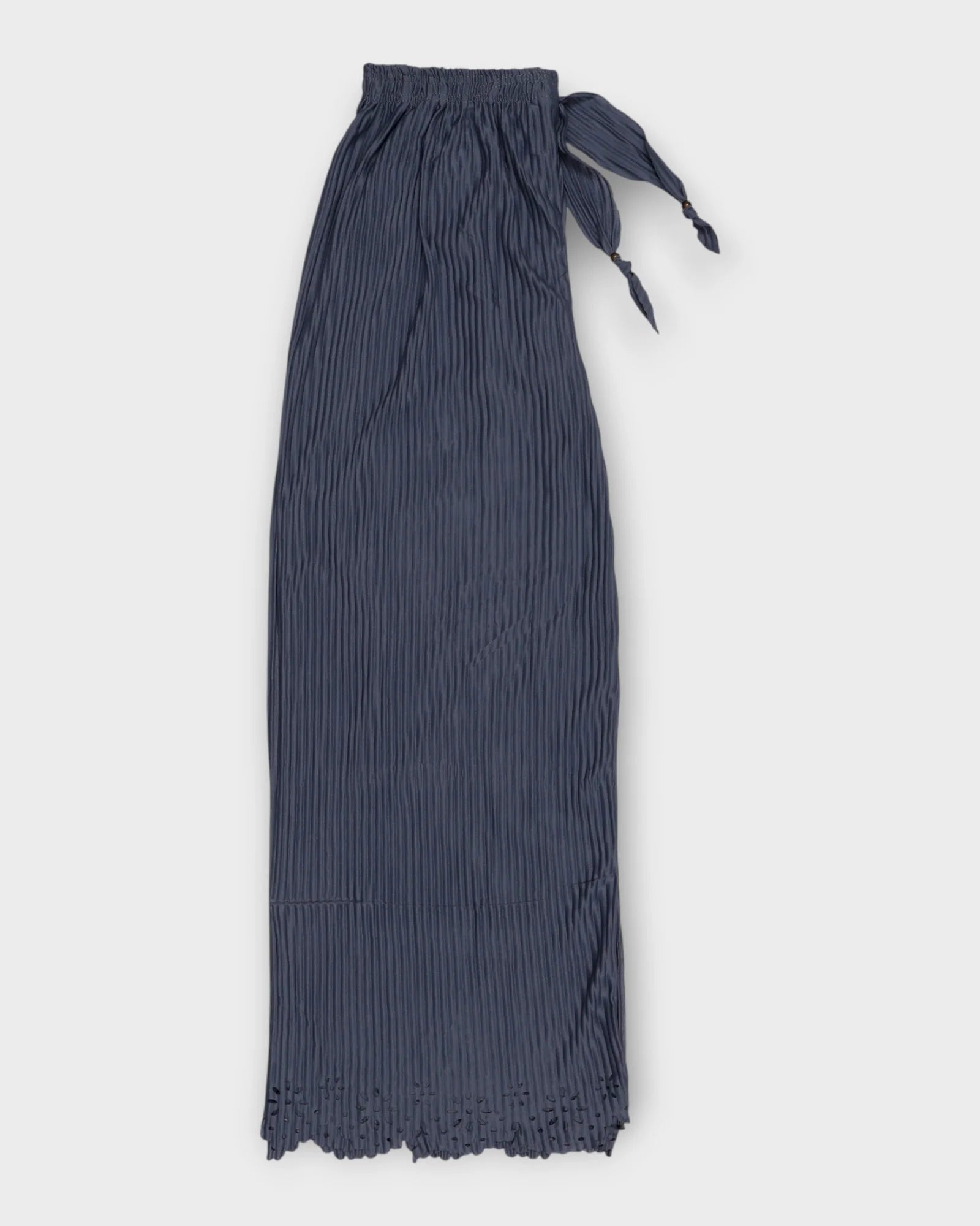 Grey Floral Ankle Detail Cotton Palazzos