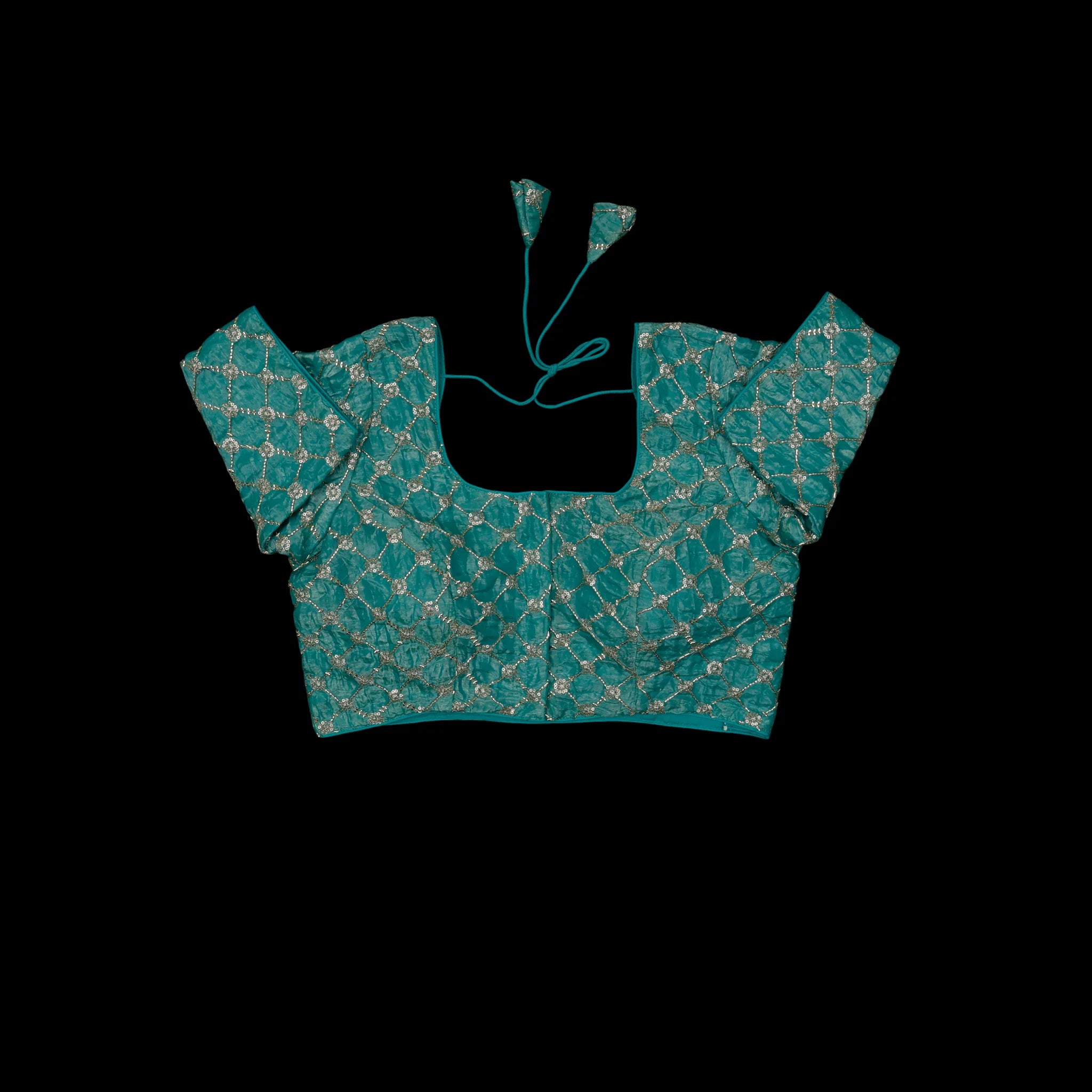 Sequin Embellished U Neck Readymade Blouse