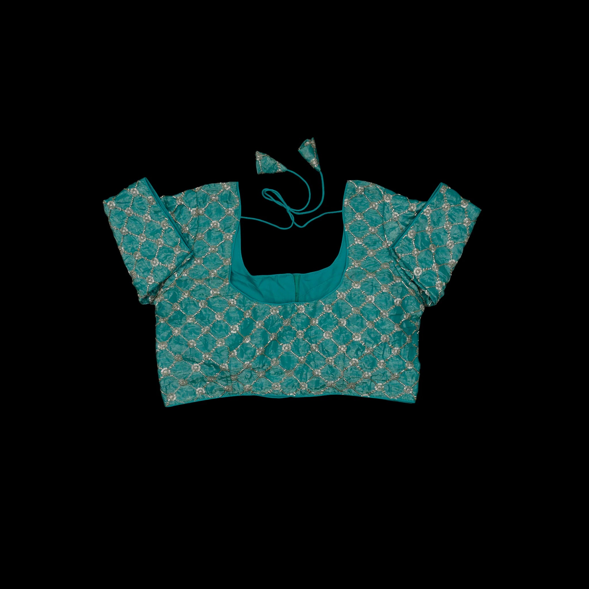 Sequin Embellished U Neck Readymade Blouse
