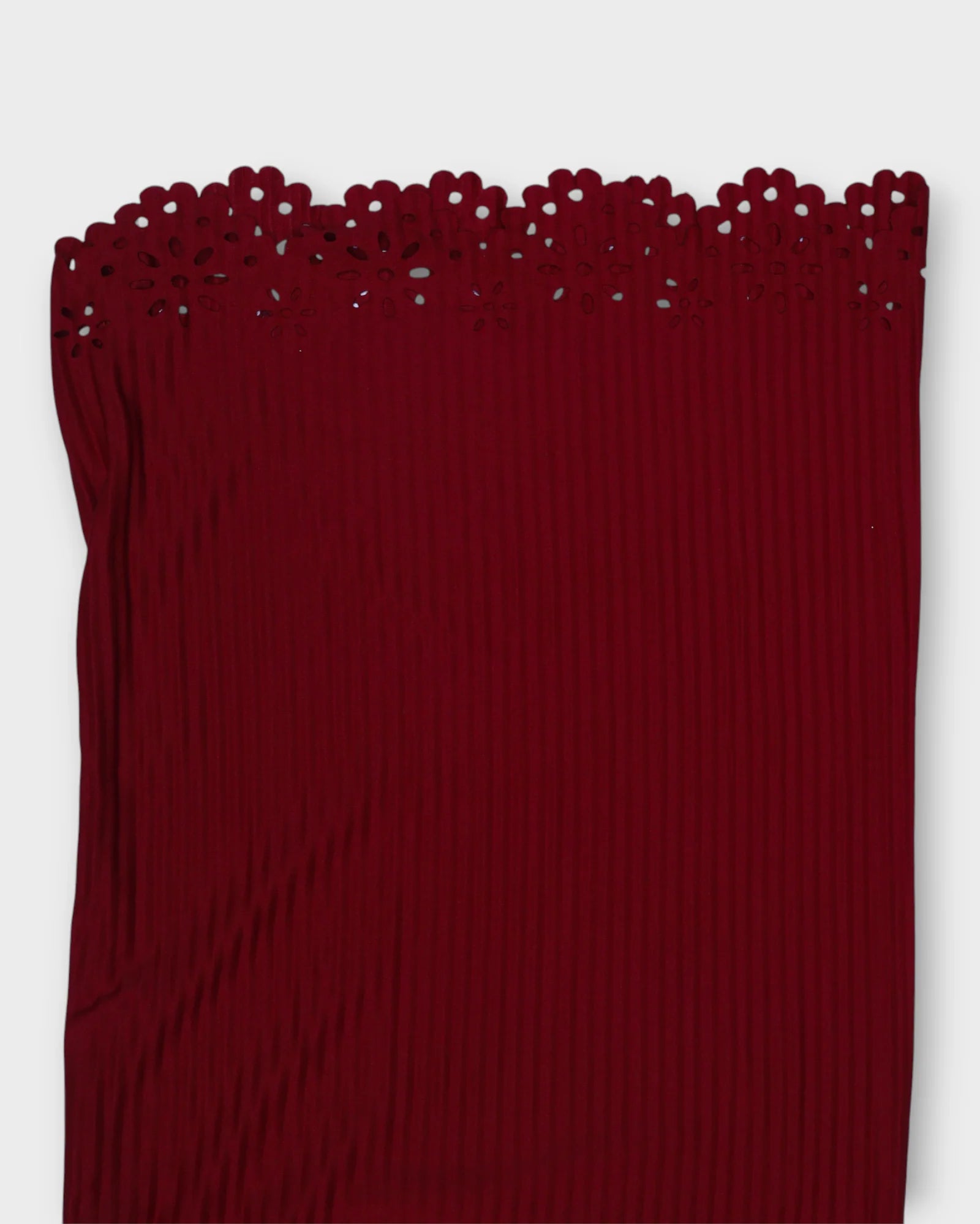 Maroon Cotton Palazzos with Floral Cutwork Ankles