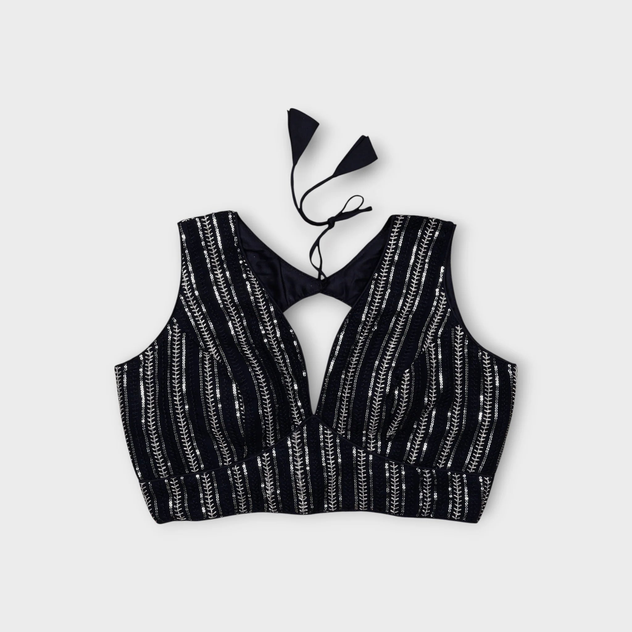 Georgette Tie Back V Neck Readymade Blouse