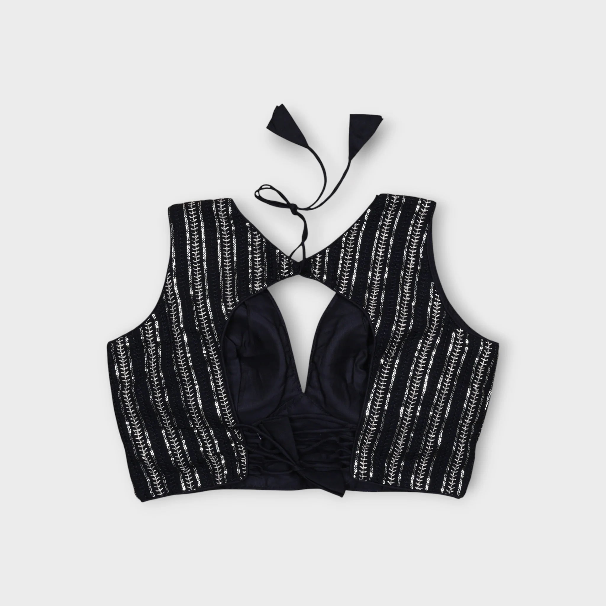 Georgette Tie Back V Neck Readymade Blouse