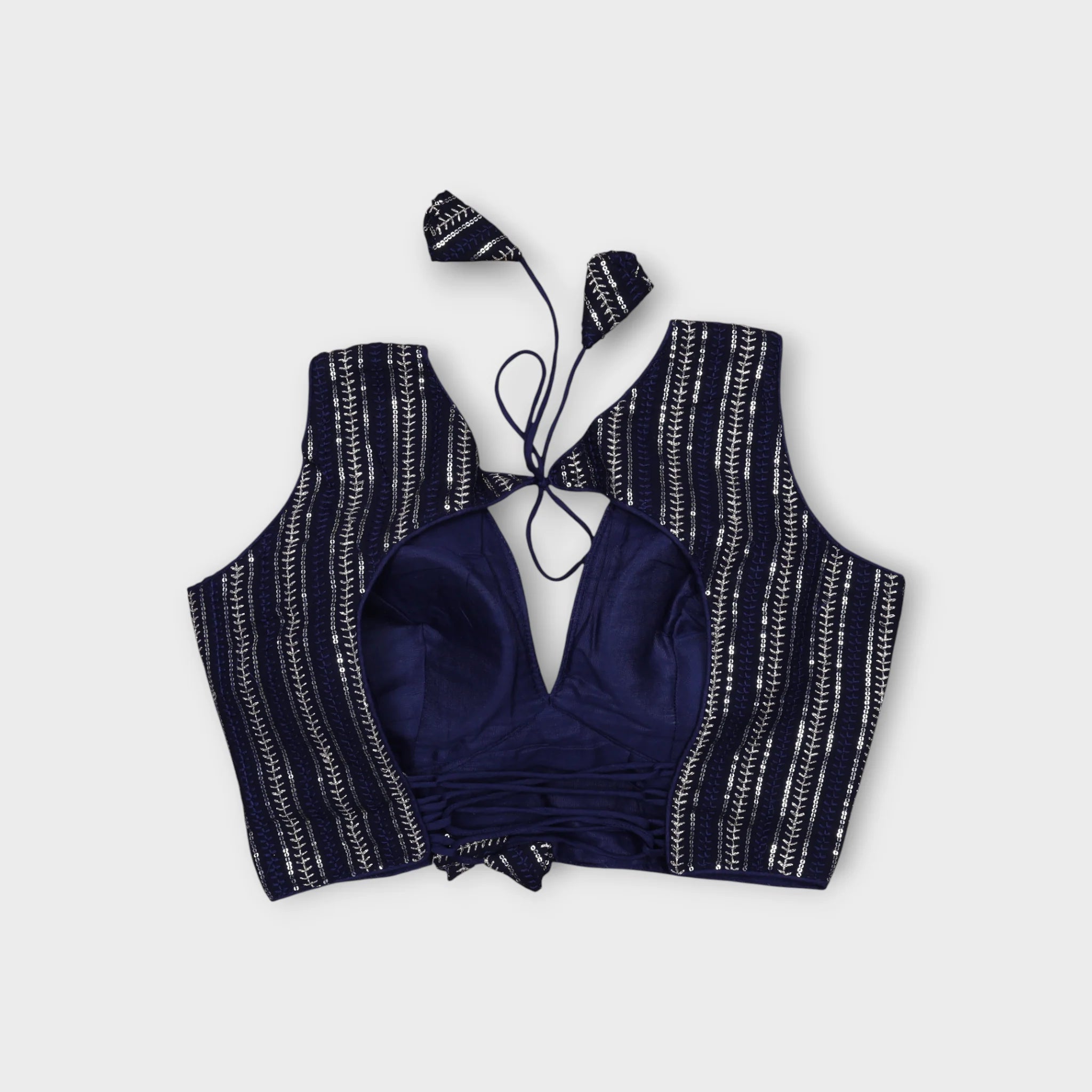 Georgette Tie Back V Neck Readymade Blouse