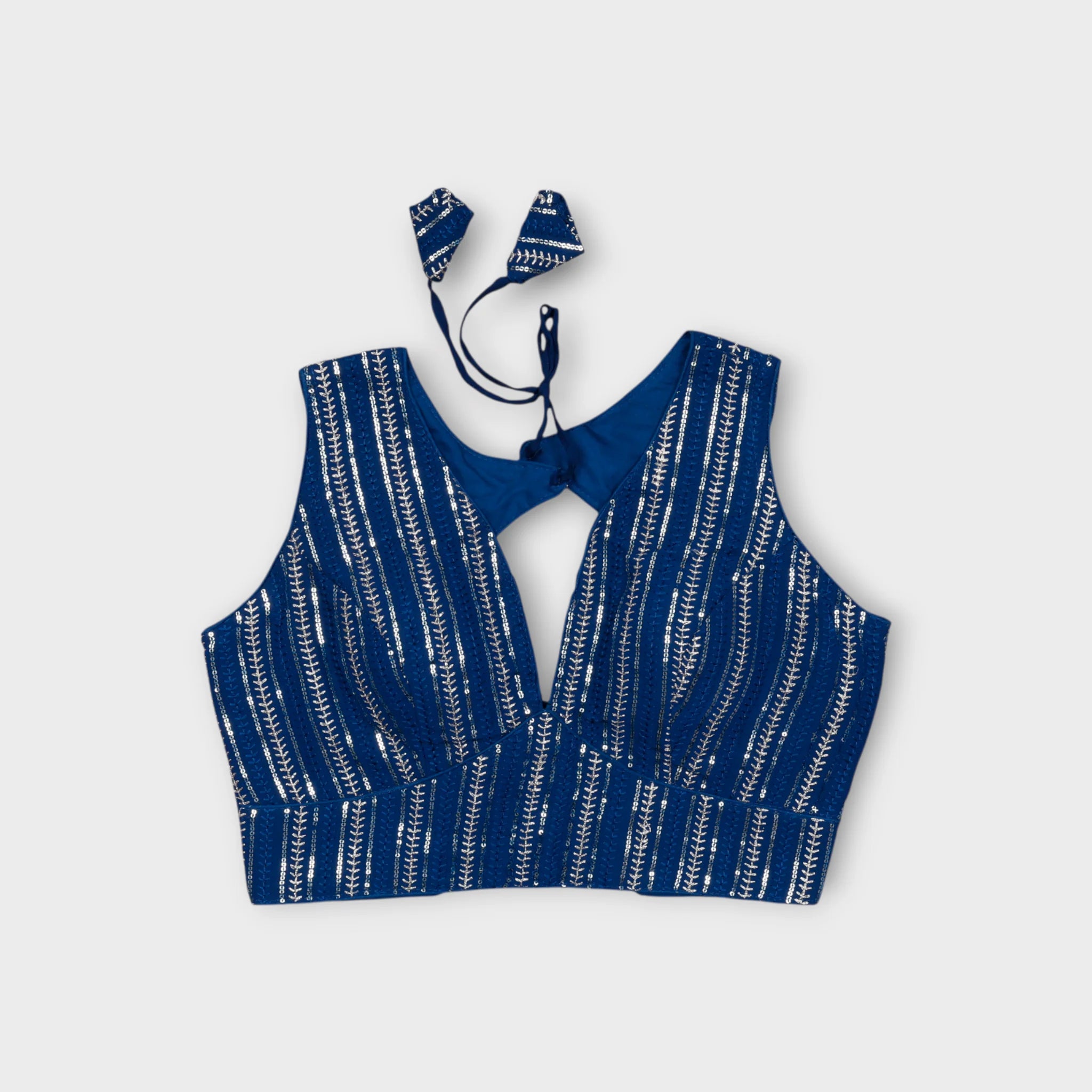 Georgette Tie Back V Neck Readymade Blouse