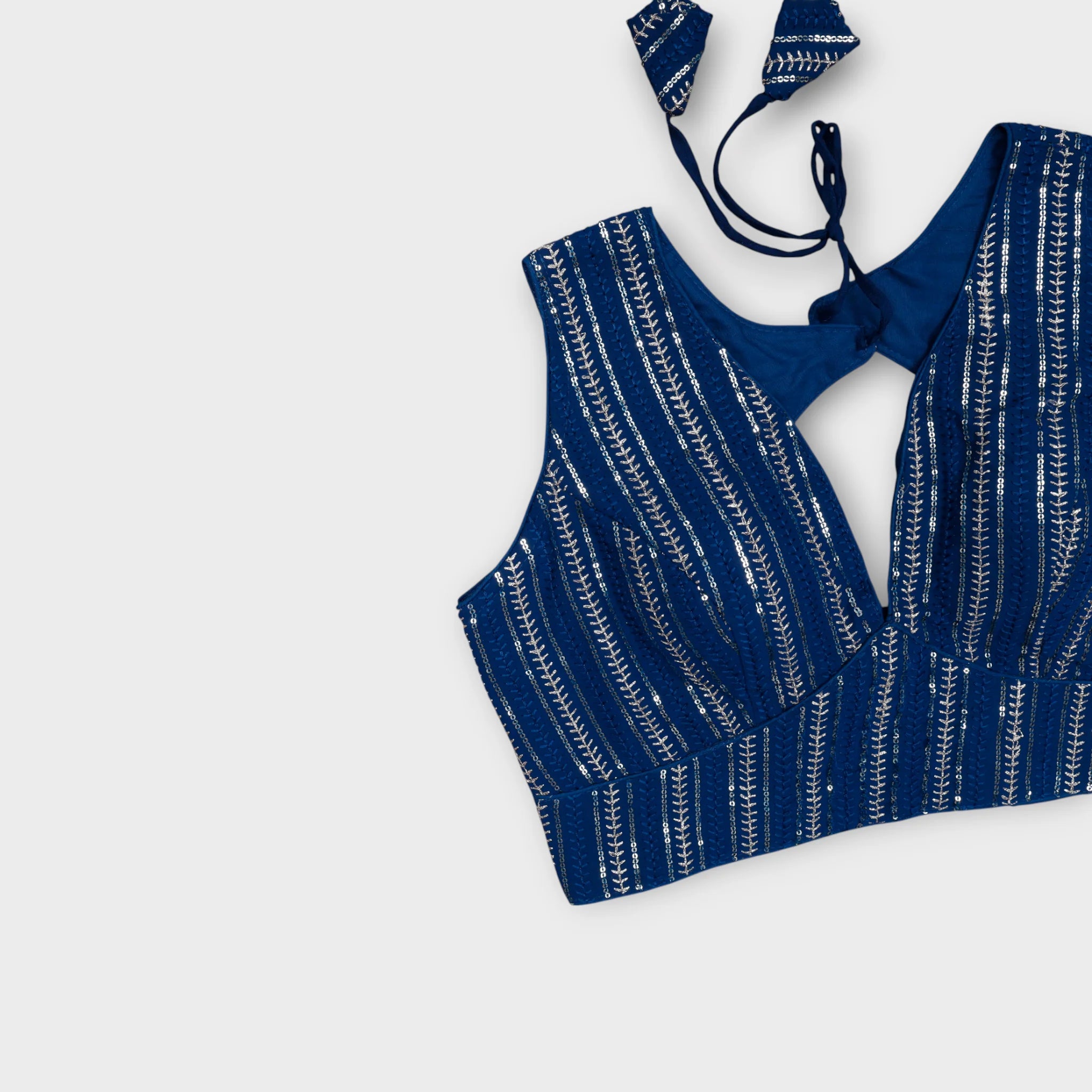Georgette Tie Back V Neck Readymade Blouse