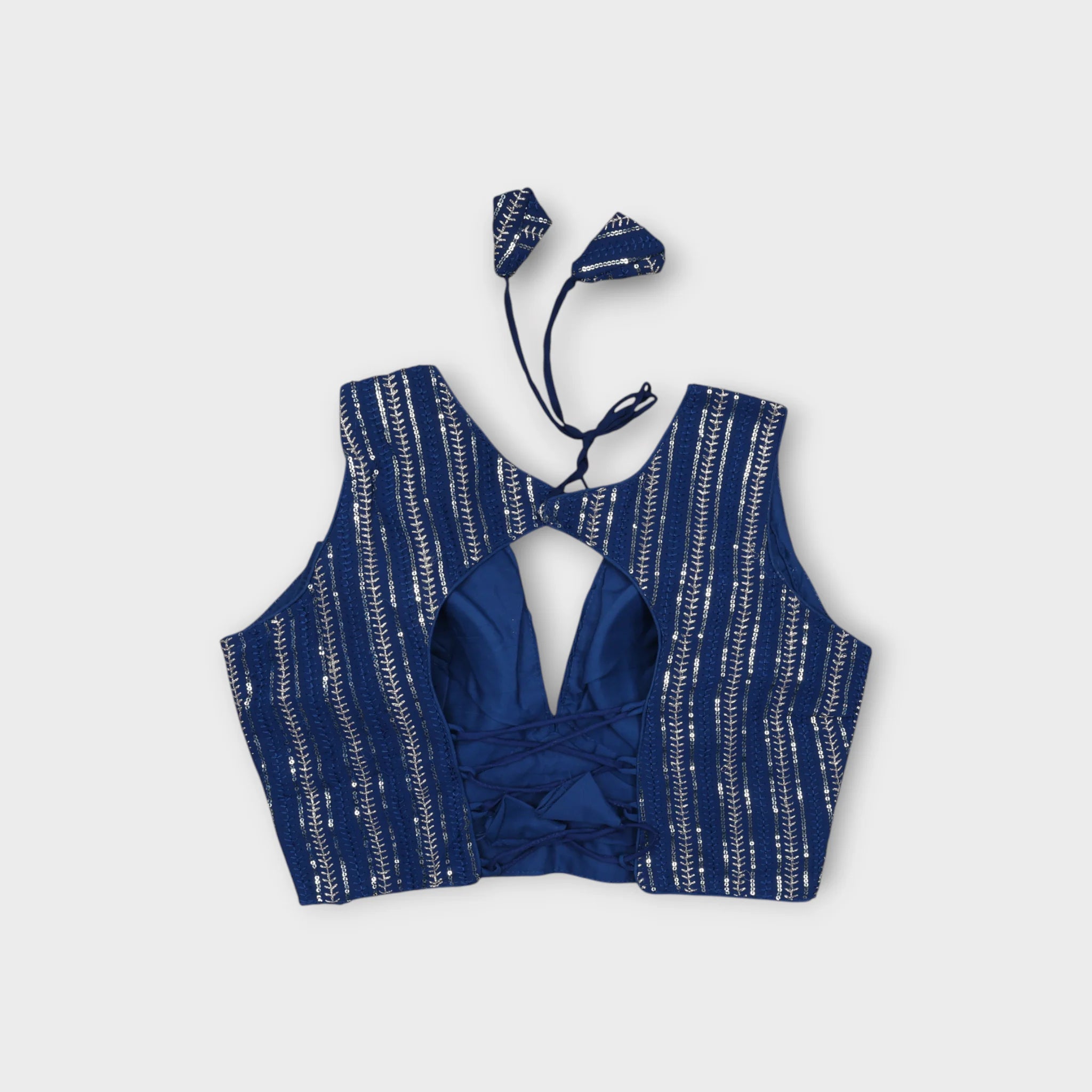 Georgette Tie Back V Neck Readymade Blouse