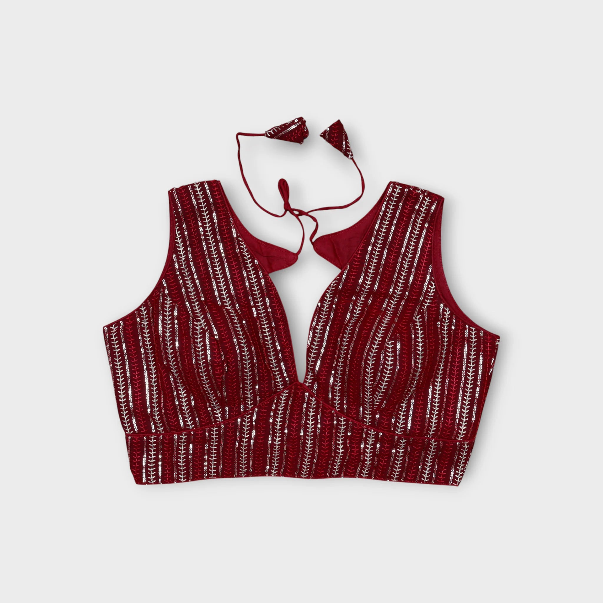 Georgette Tie Back V Neck Readymade Blouse
