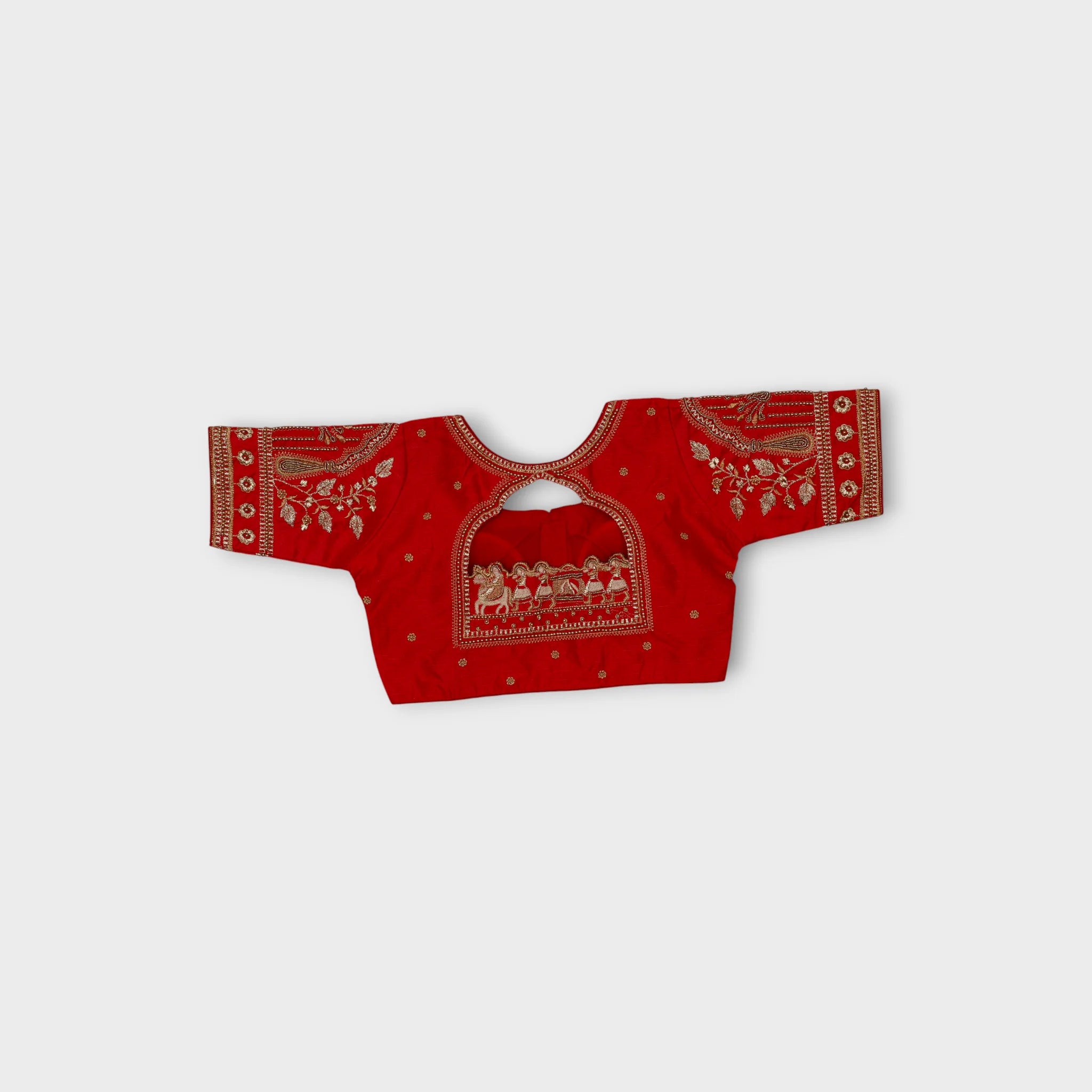 Silk Cutout Embroidered Readymade Blouse