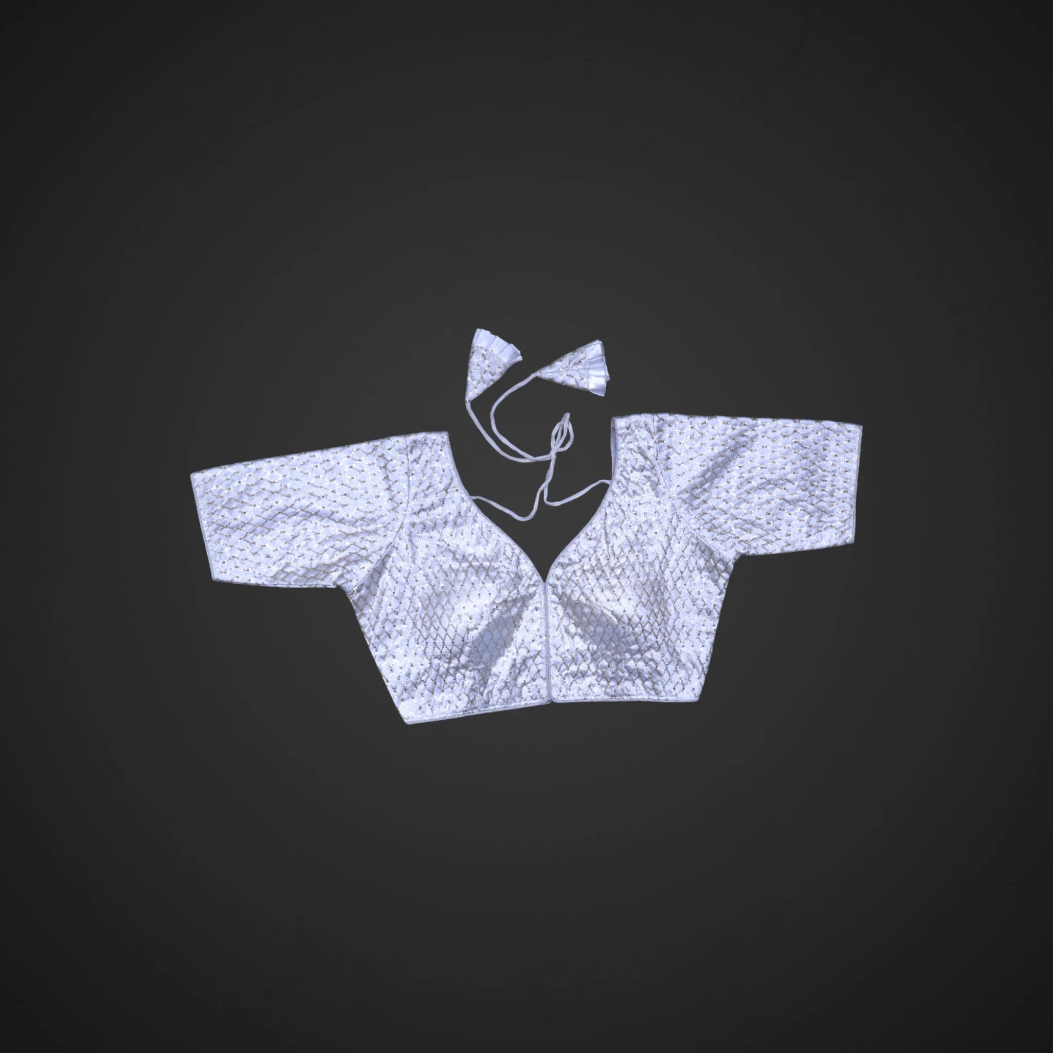 Cosmic Blue Sequined Silk Readymade Blouse